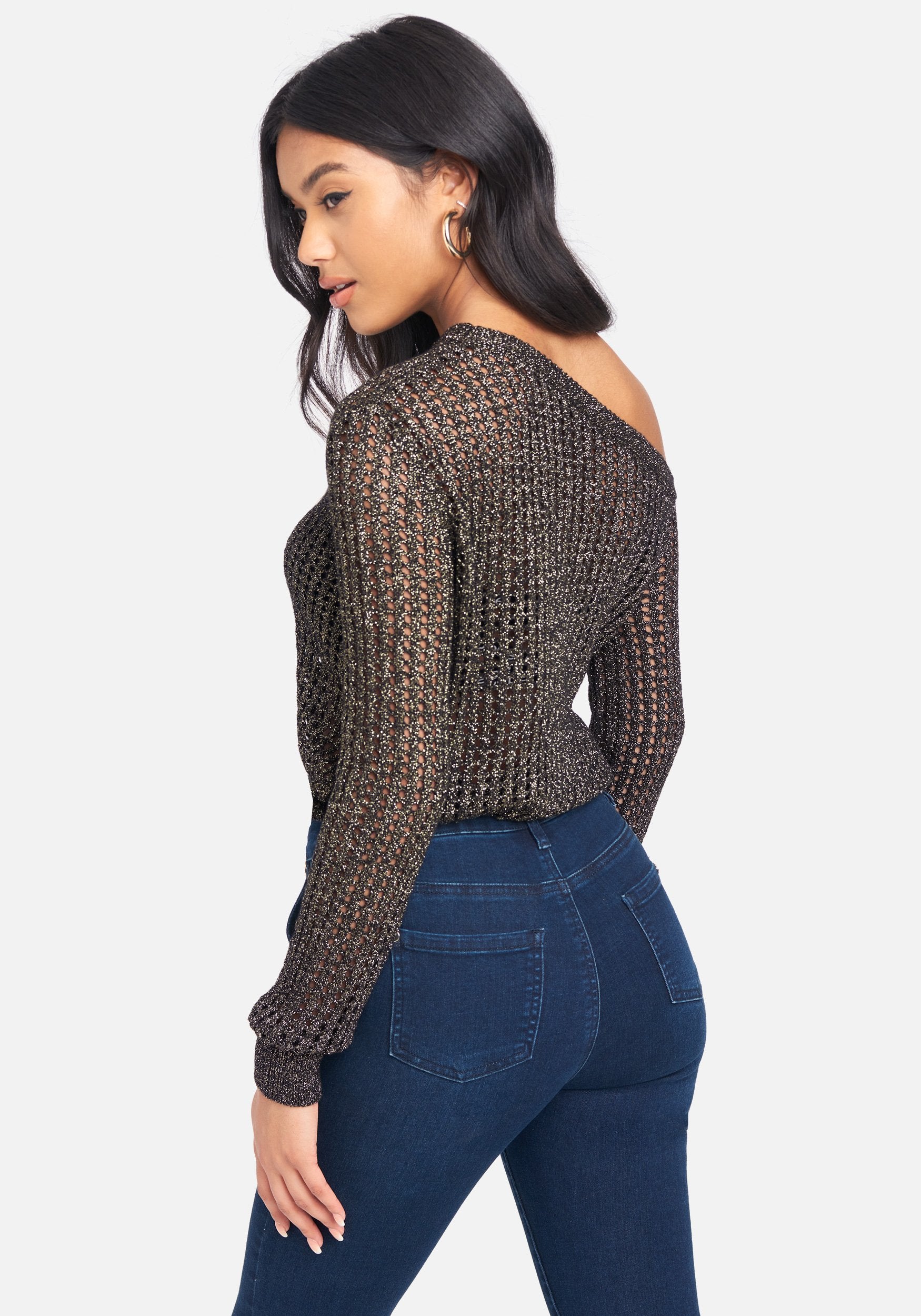 Off the Shoulder Lurex Sweater