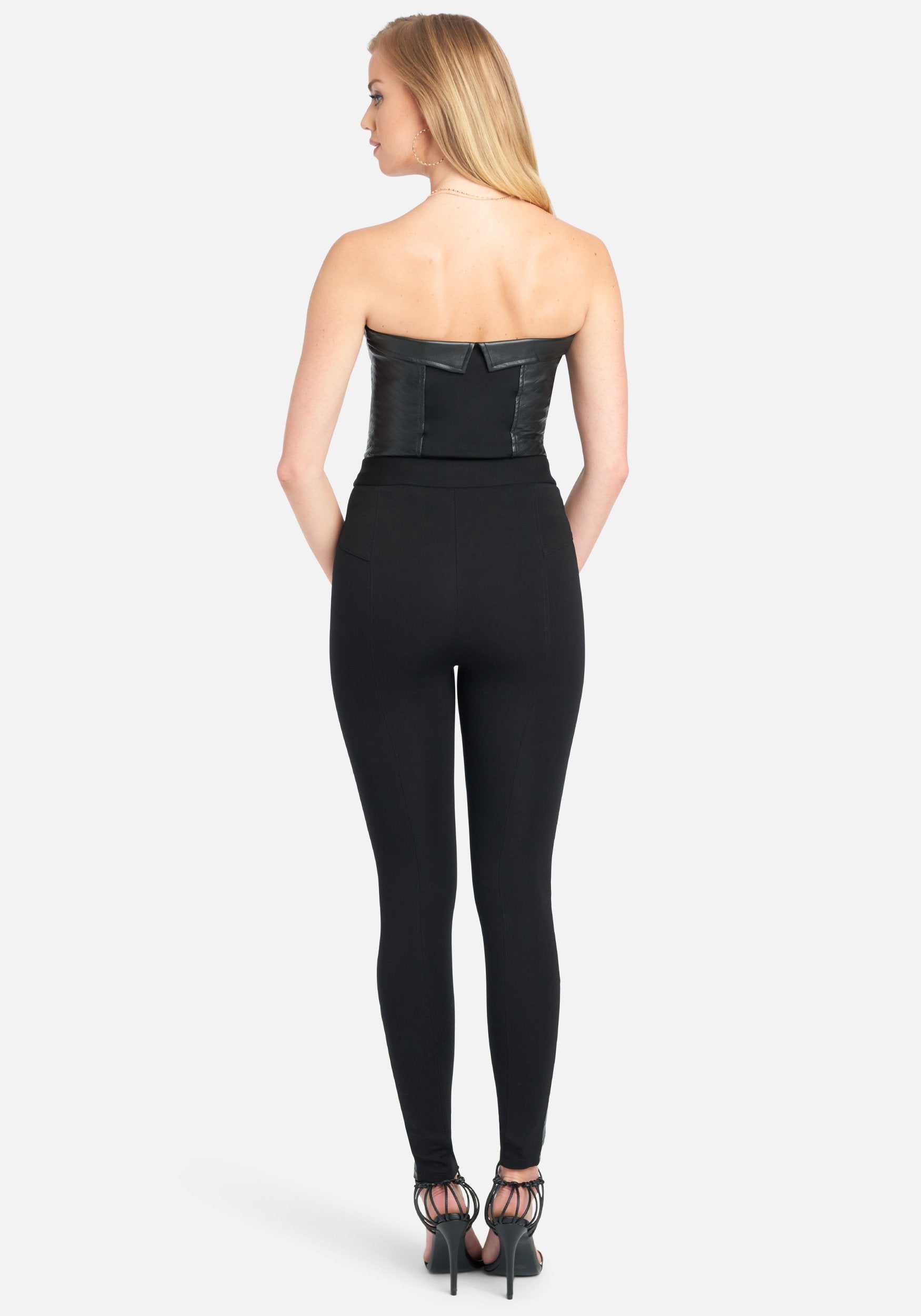 Vegan Leather Zipper Detail Legging