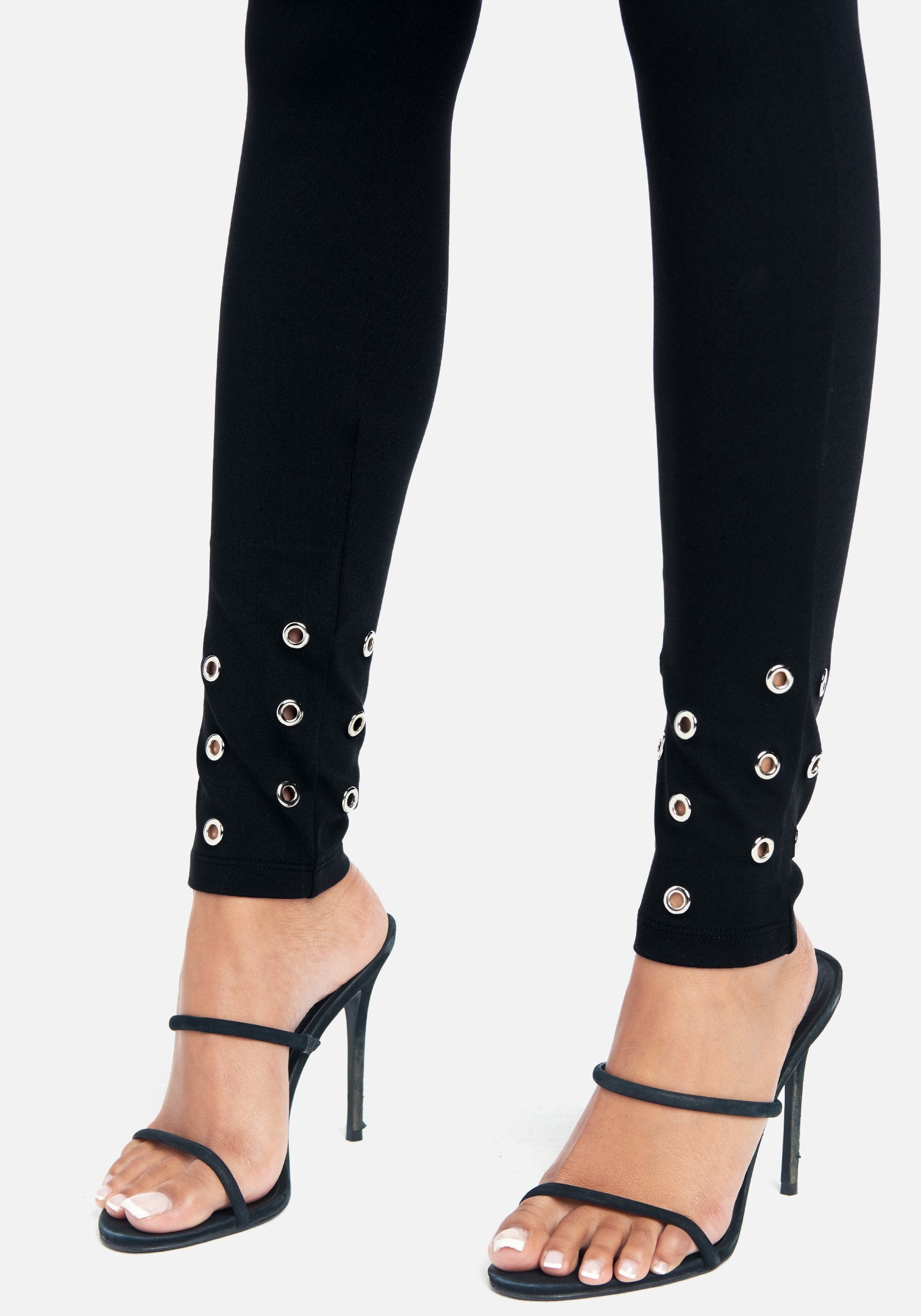 Grommet Detail Knit Legging