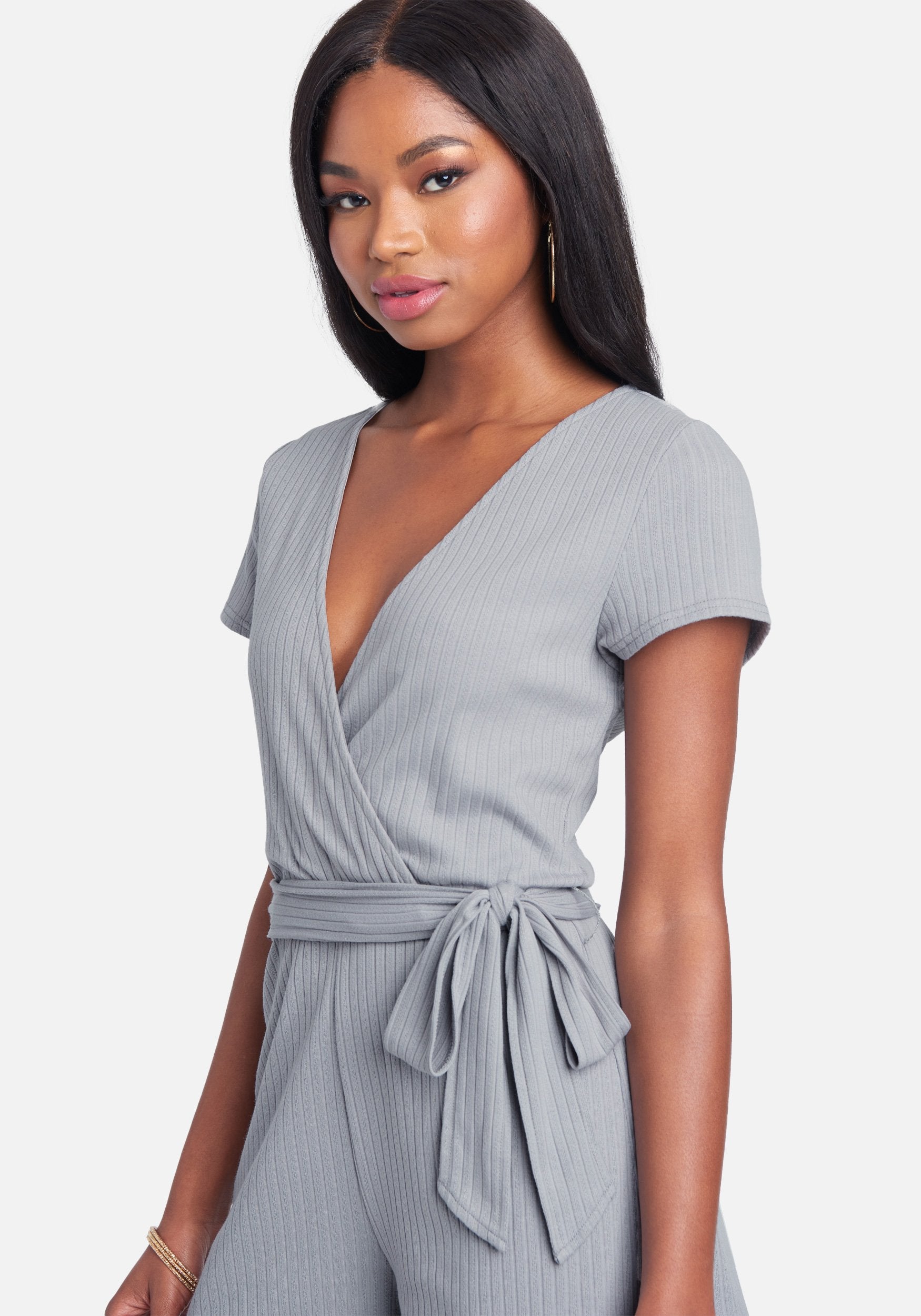 Casual Rib Knit Romper