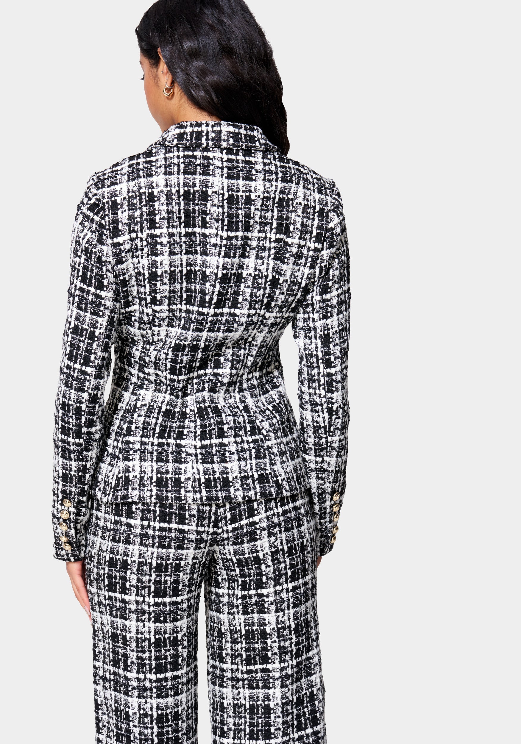 Double Beasted Tailored Boucle Jacket