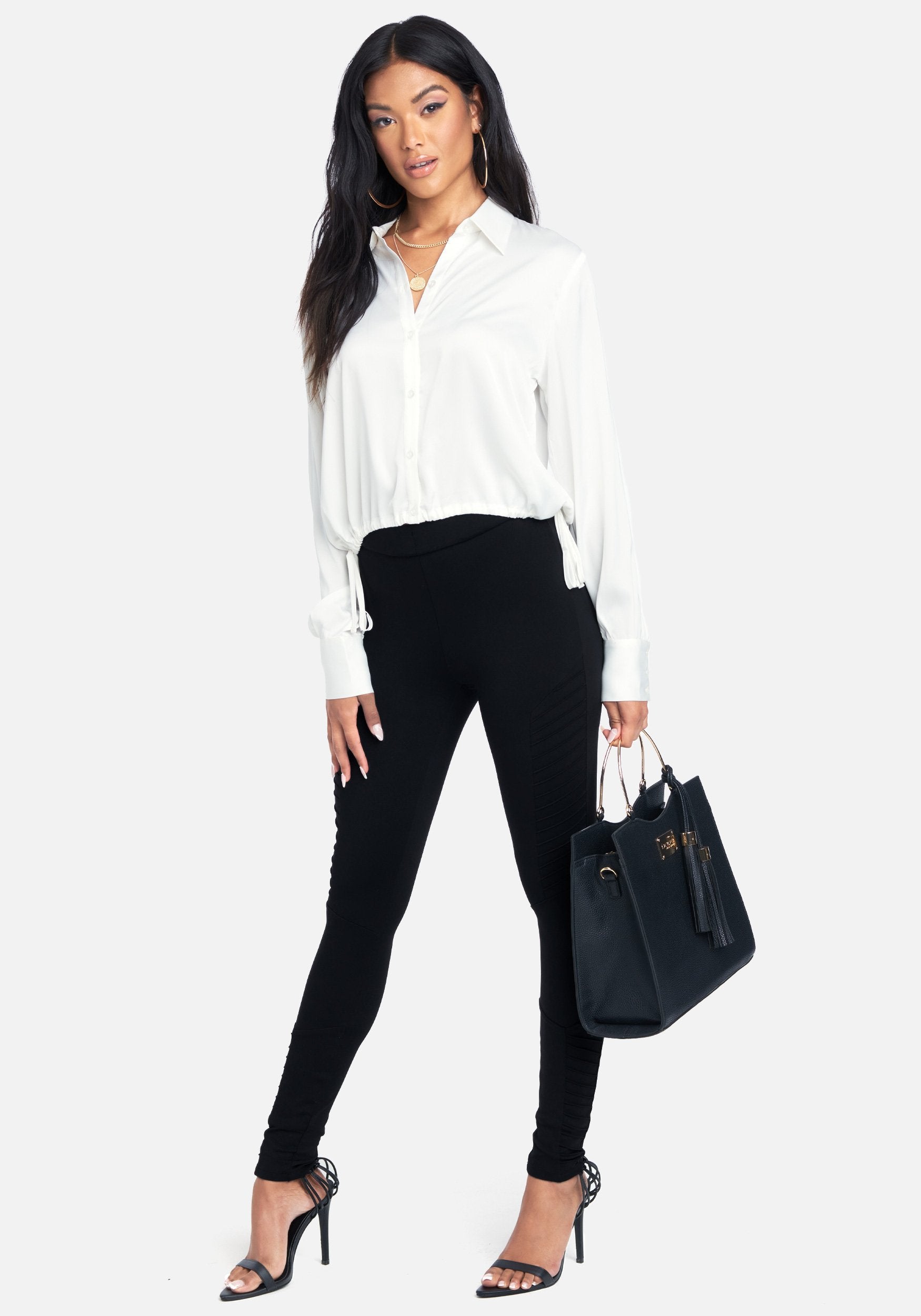 High Waist Moto Knit Legging