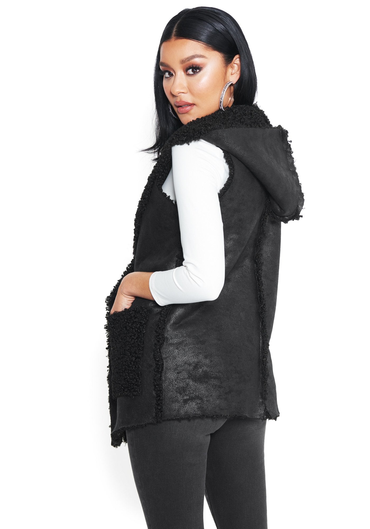 Sherpa Hoodie Vest