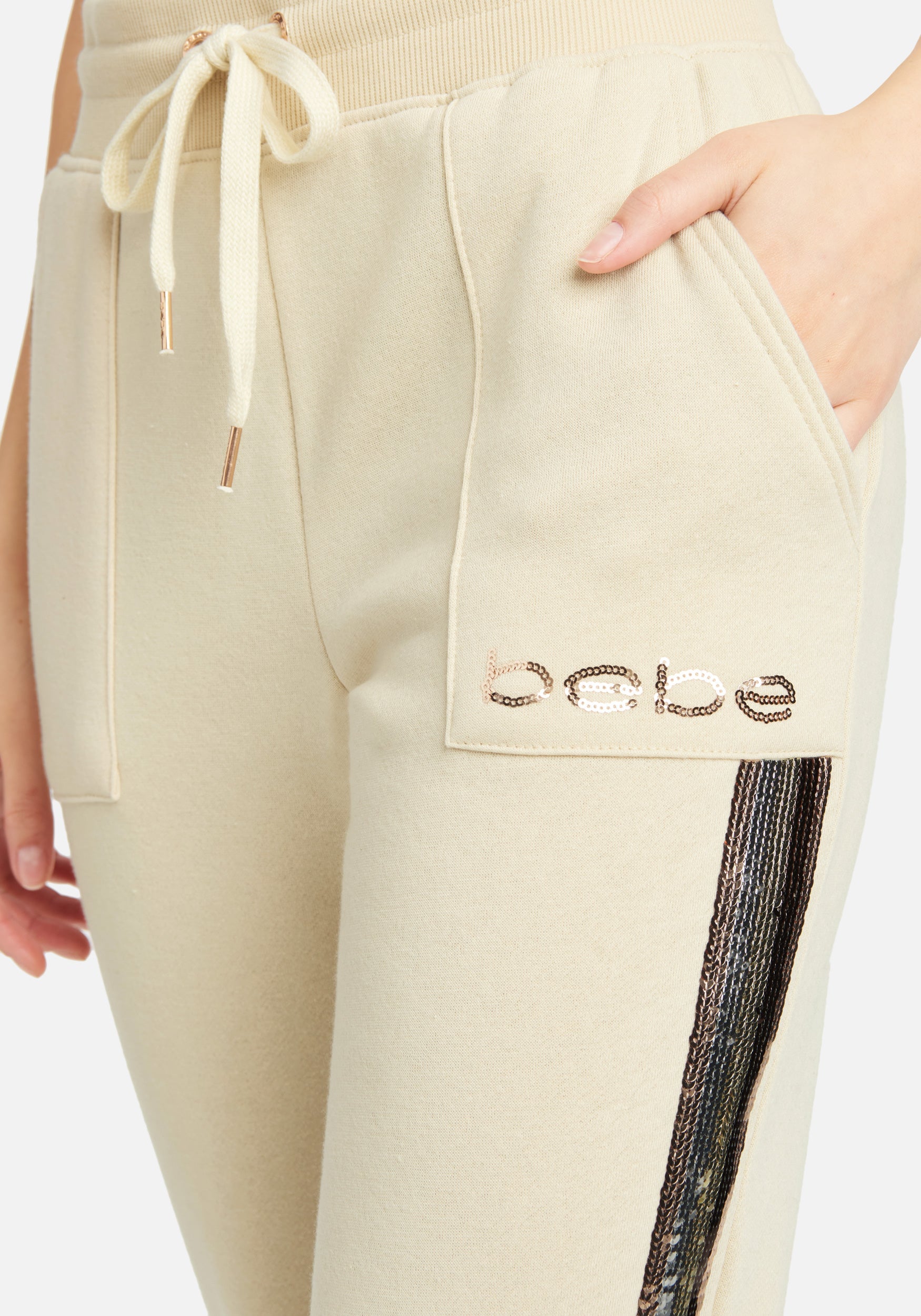 Bebe Sport Sequin Stripe Jogger