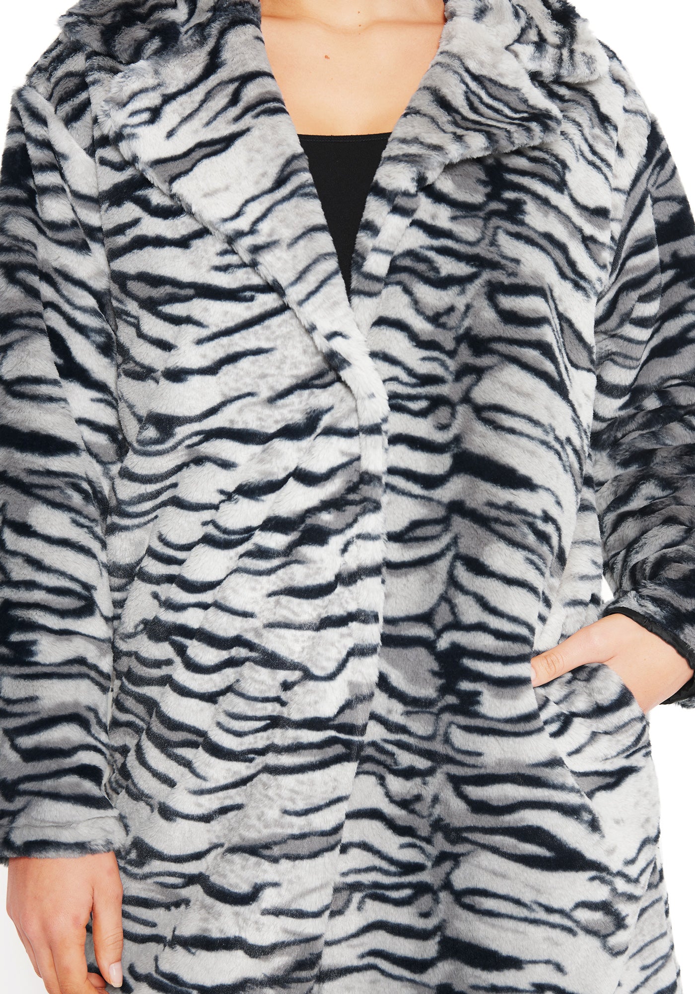 Faux White Tiger Coat