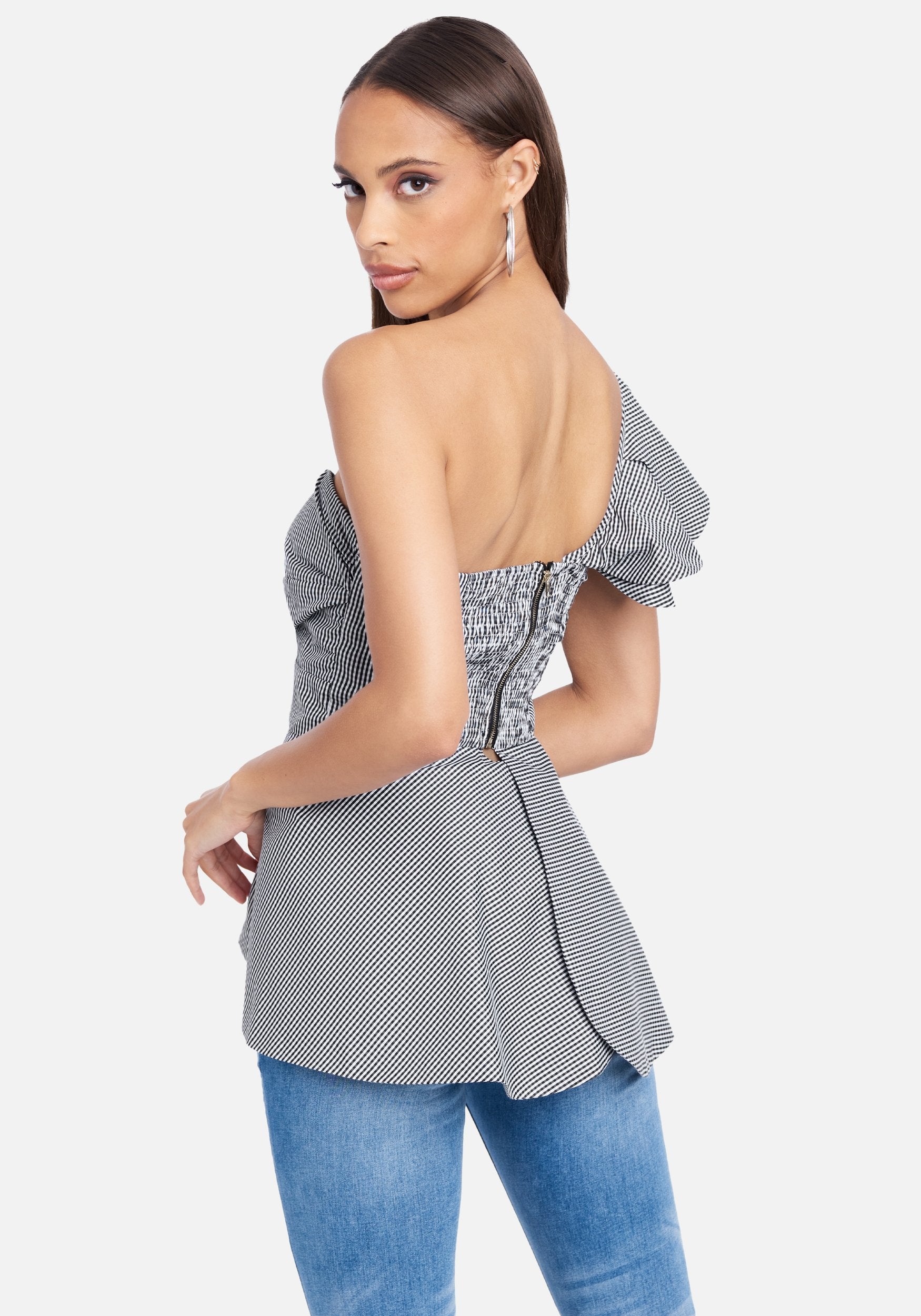 Detachable Sleeve Peplum Top