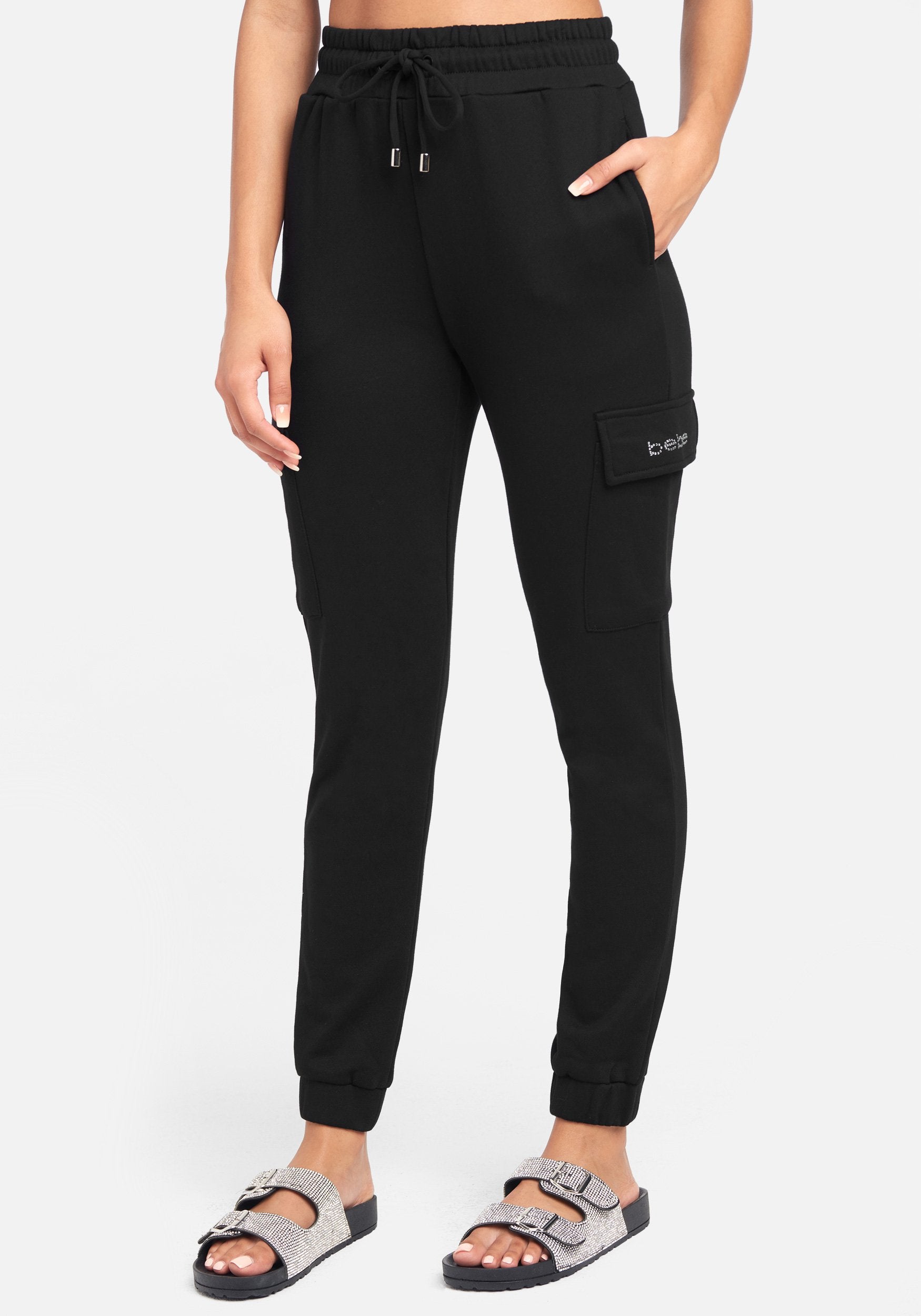 Bebe Logo French Terry Cargo Pants