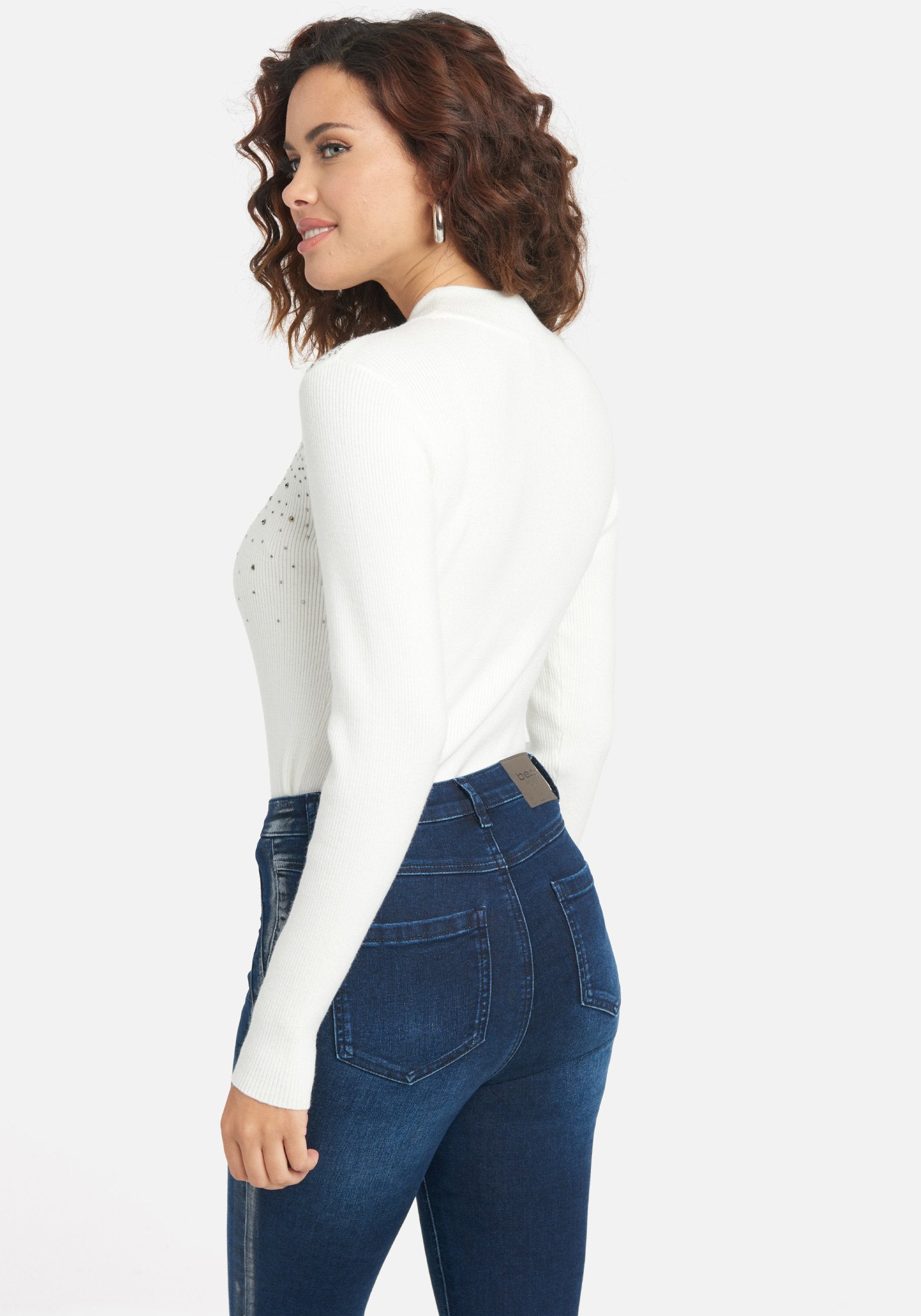 Cut Out Rhinestone Sweater