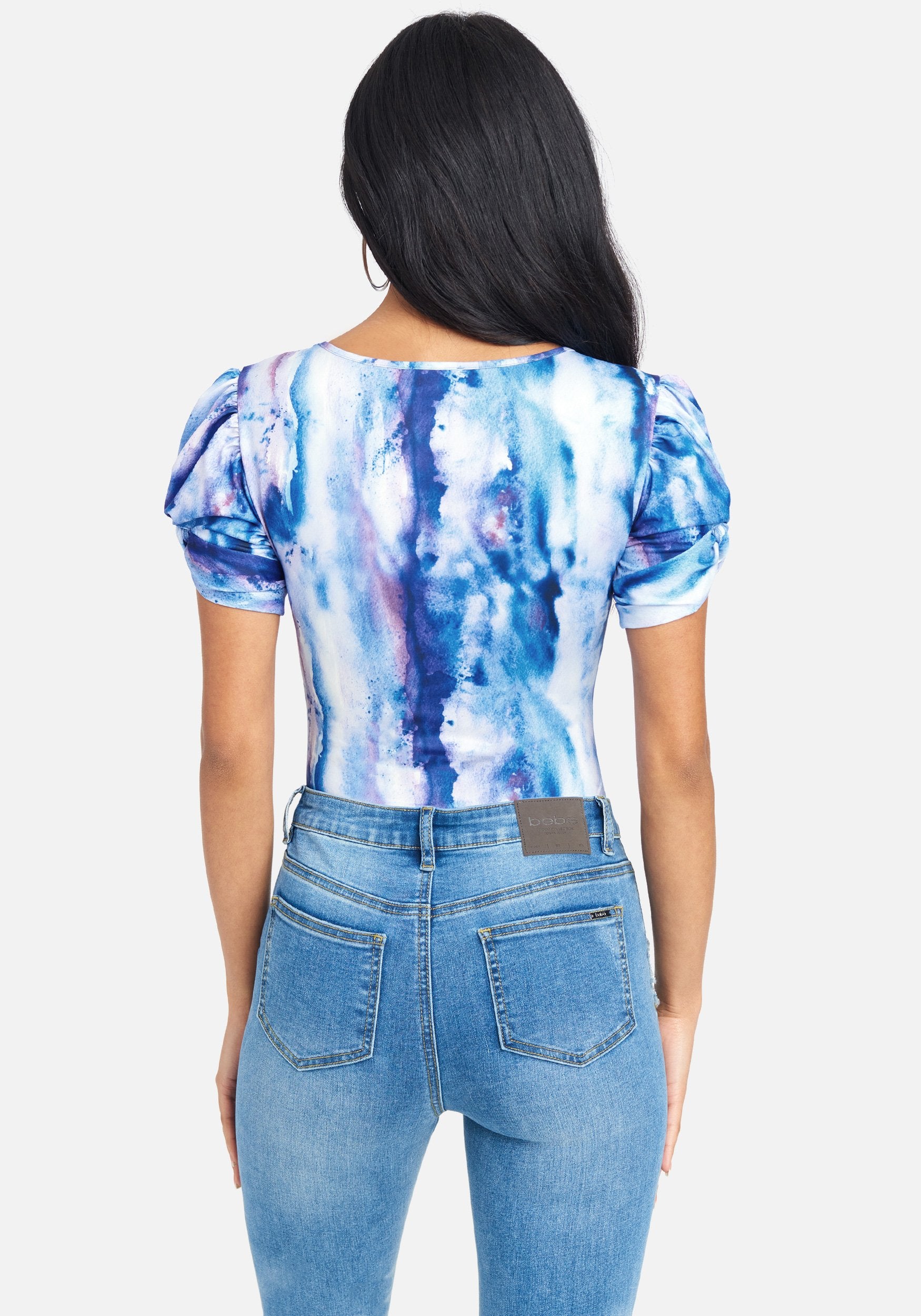 Printed Scoop Neck Knit Bodysuit