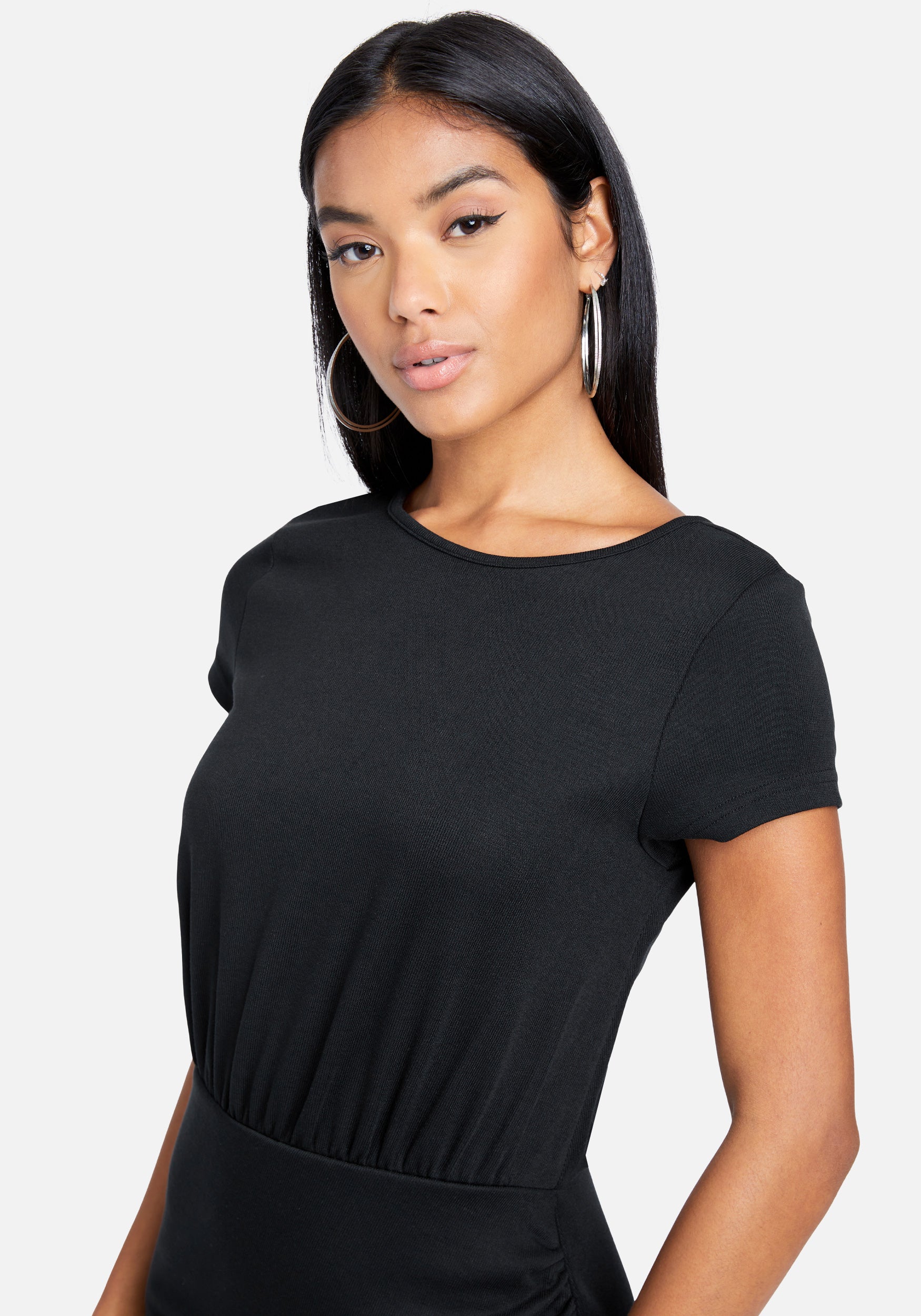 Surplice Mini T-Shirt Dress