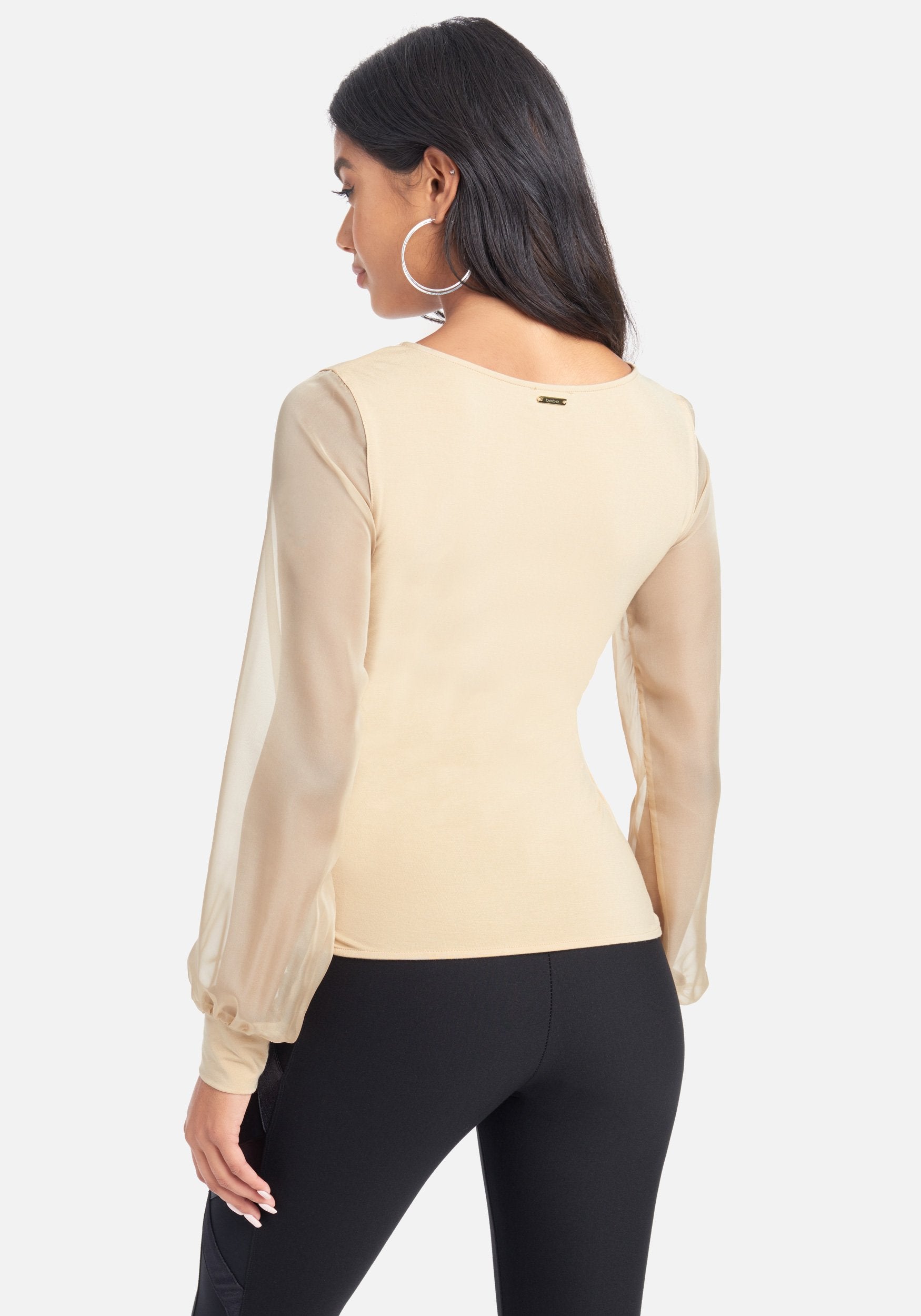 Chiffon Sleeve Wrap Top
