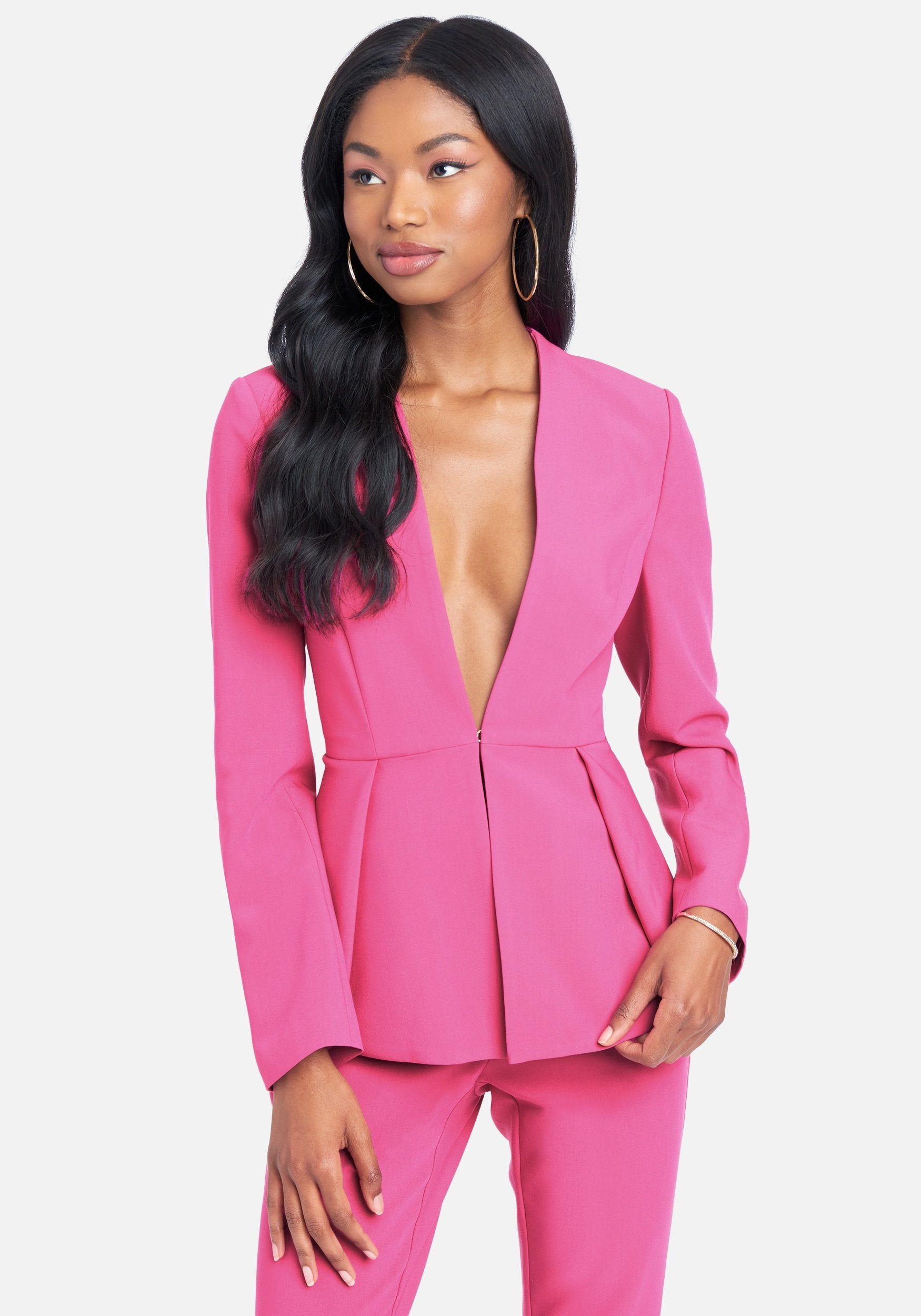 Stretch Twill Lace Up Back Detail Jacket