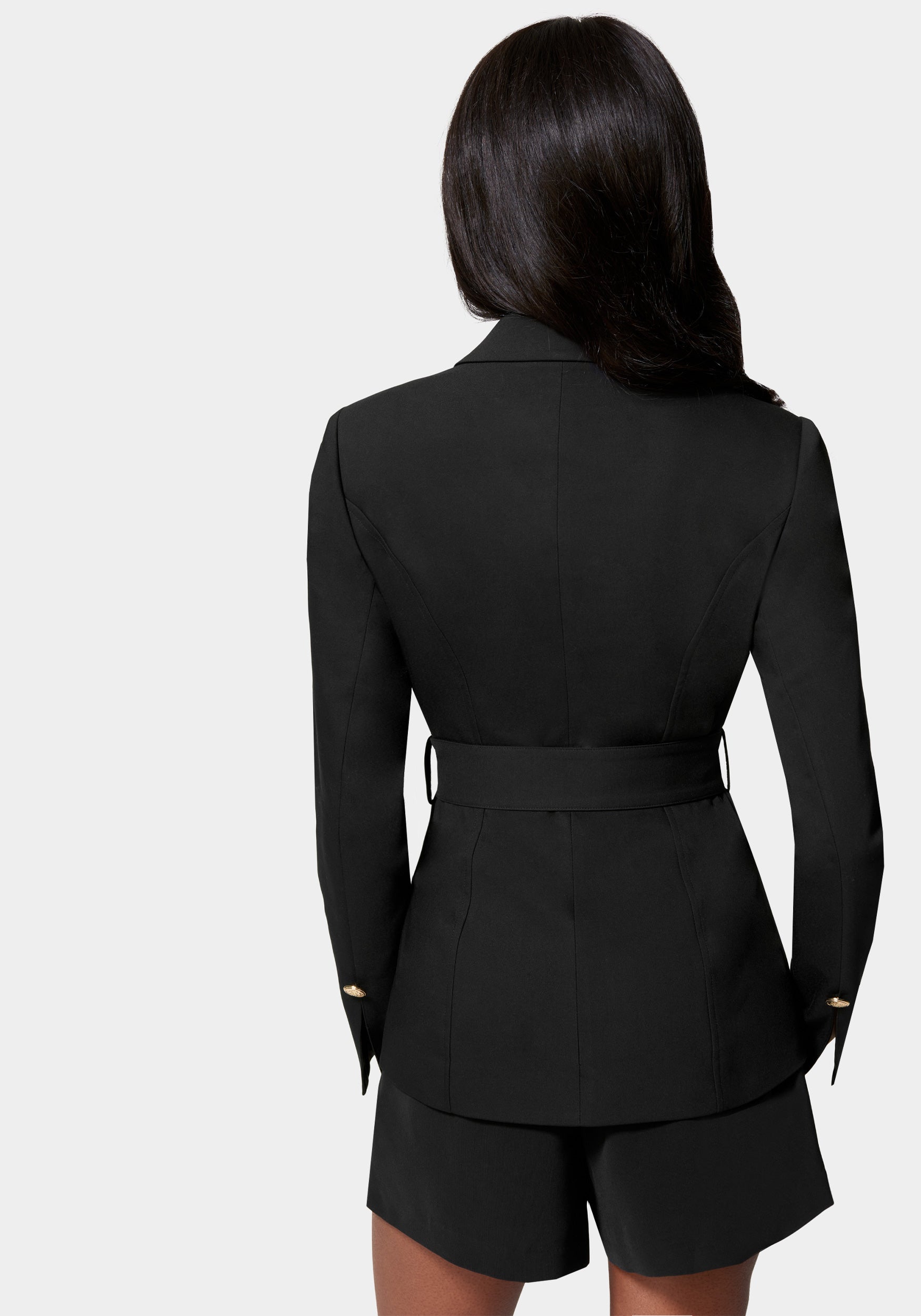 Cotton Sateen Belted Pocket Jacket