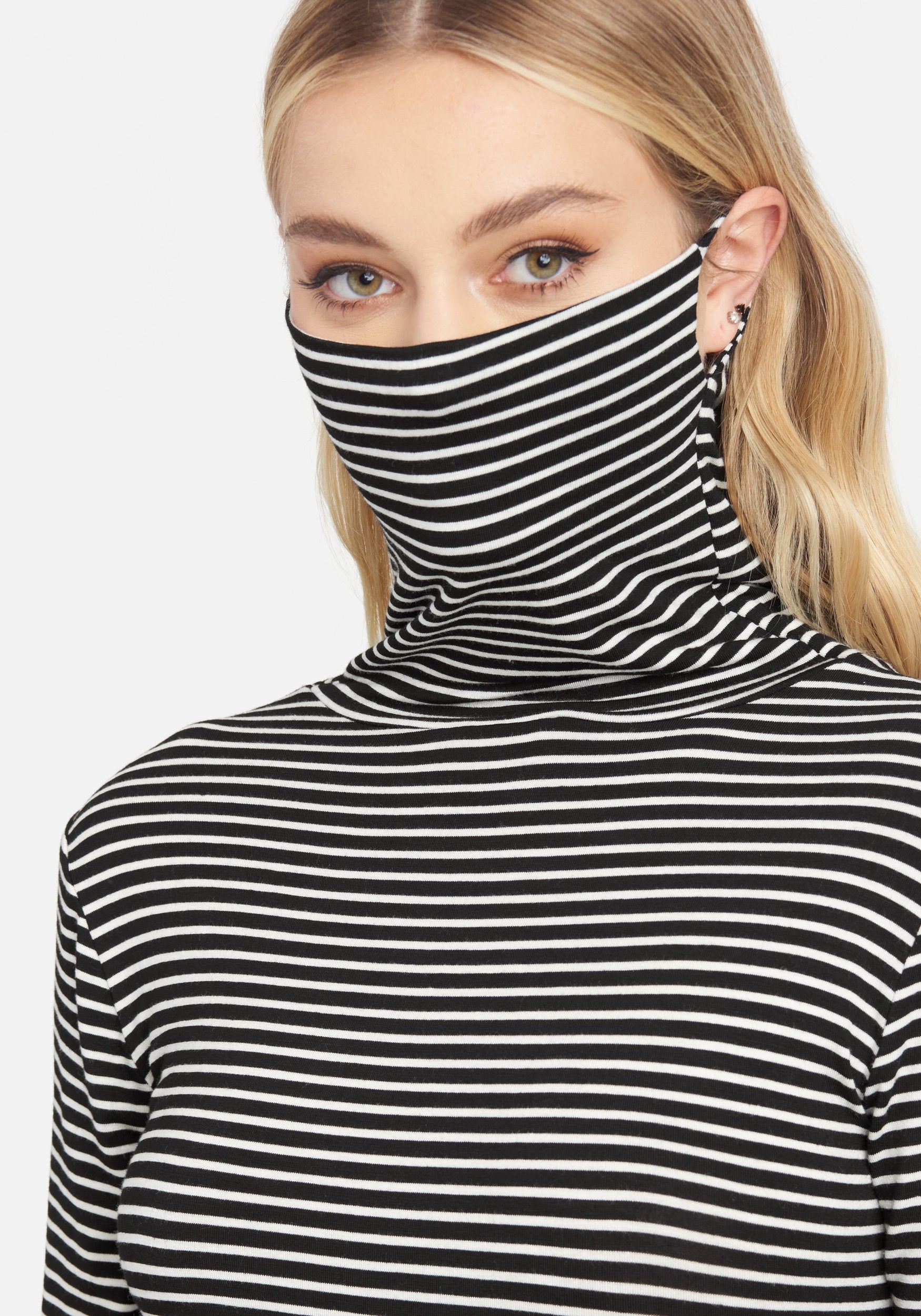 Stripe Mock Neck Dress