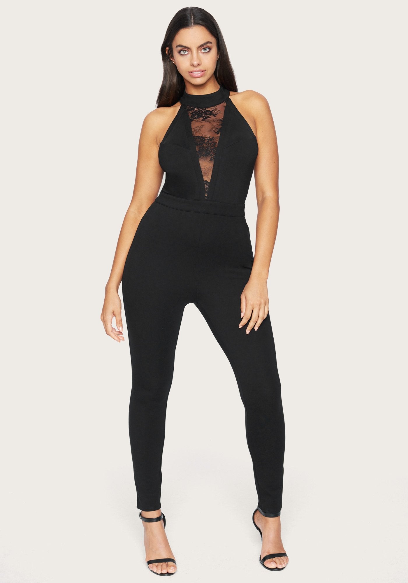 Ponte And Lace Jumpsuit