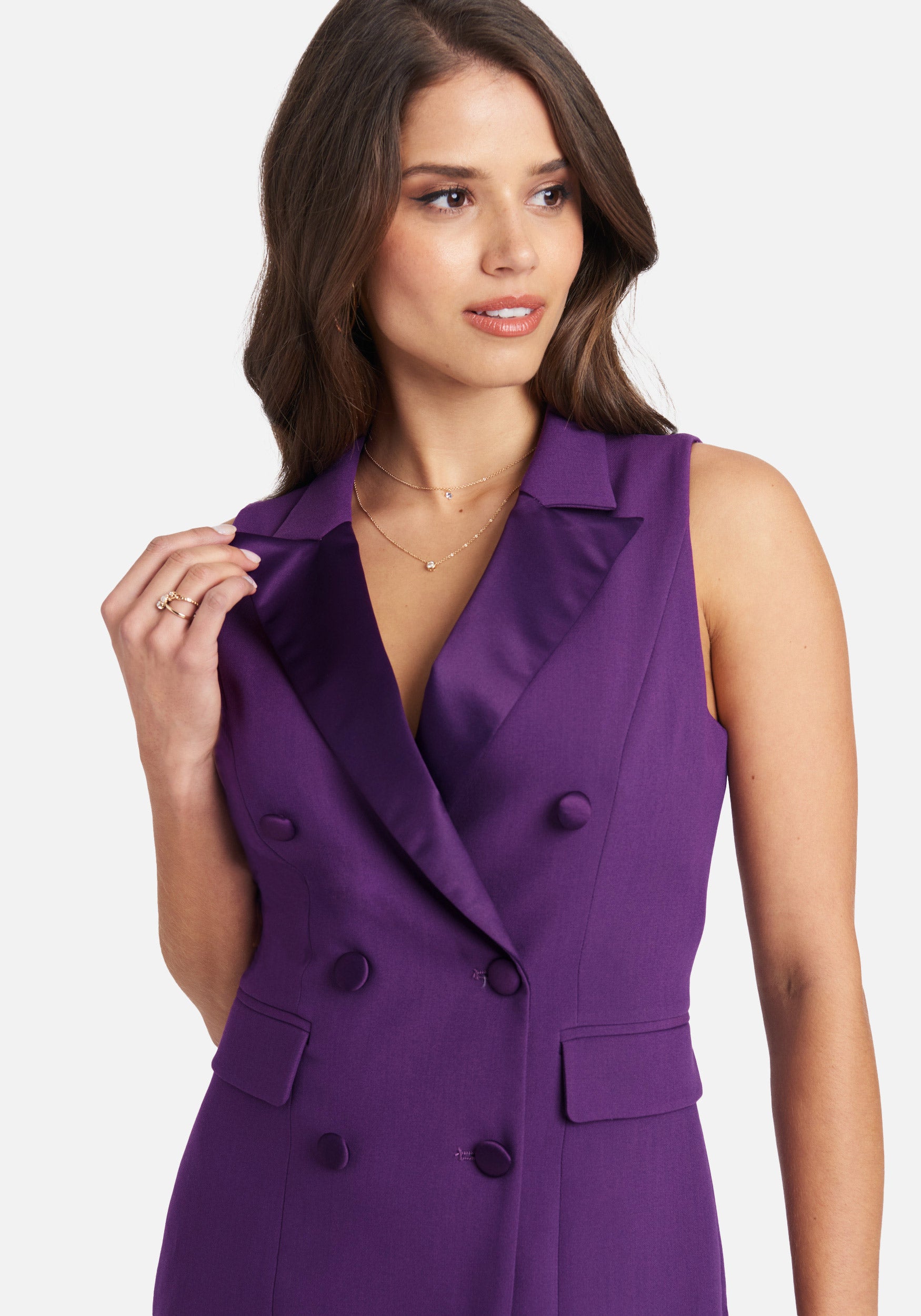 Tuxedo Style Stretch Twill Double Breast Vest