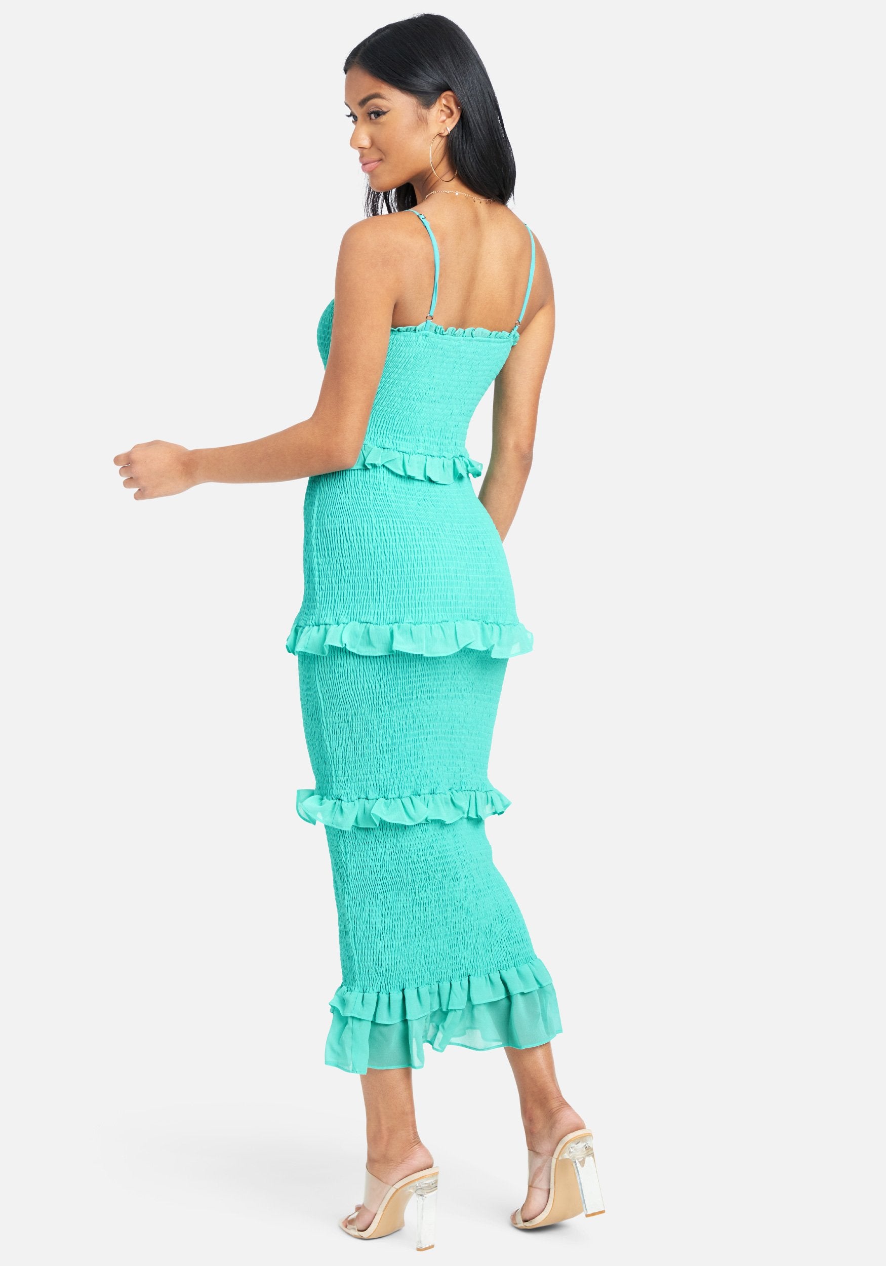 Georgette Smocked Midi Dress