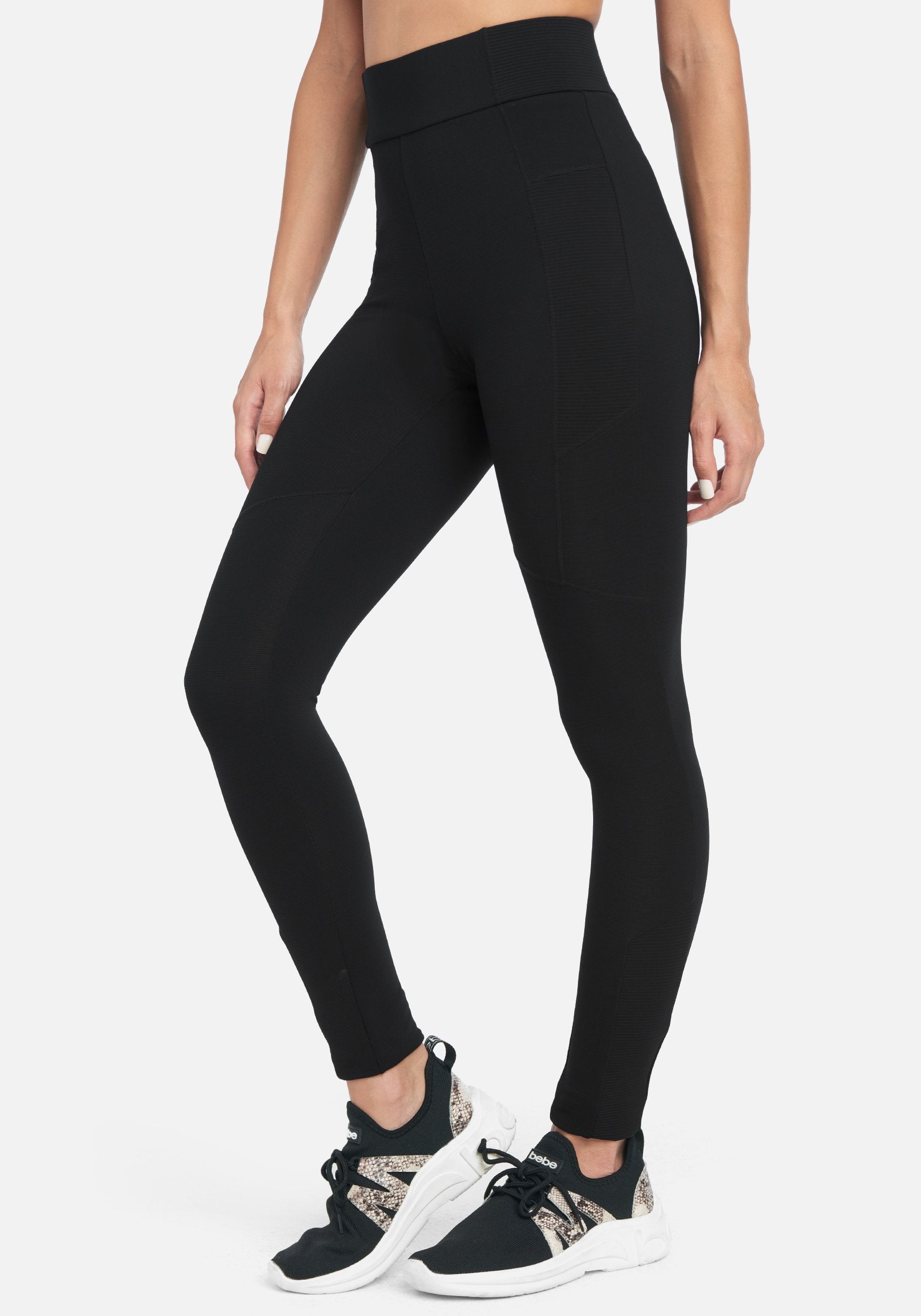 Bebe Logo High Waist Ottoman Knit Legging