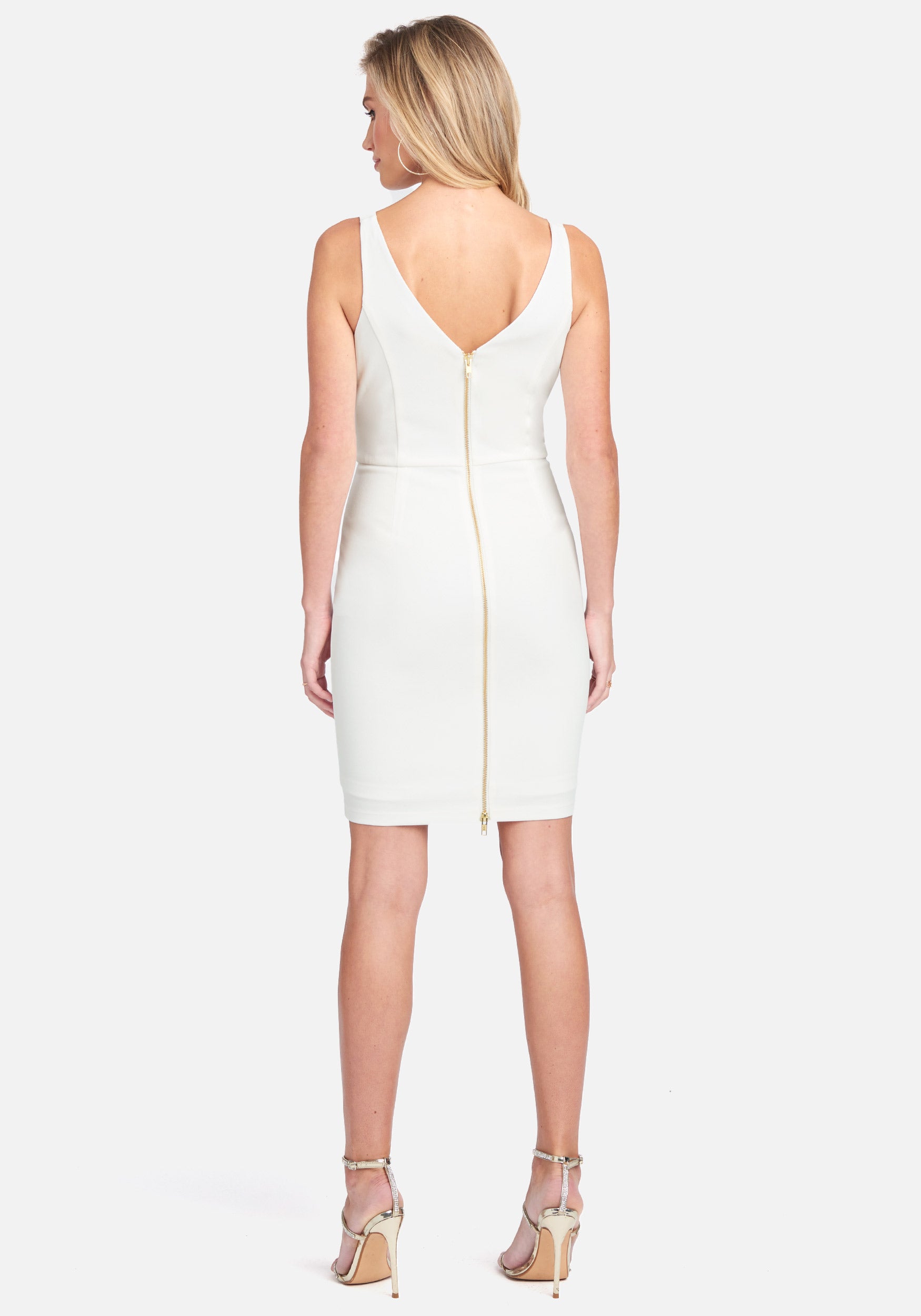 Twill Zipper Back Detail Dress