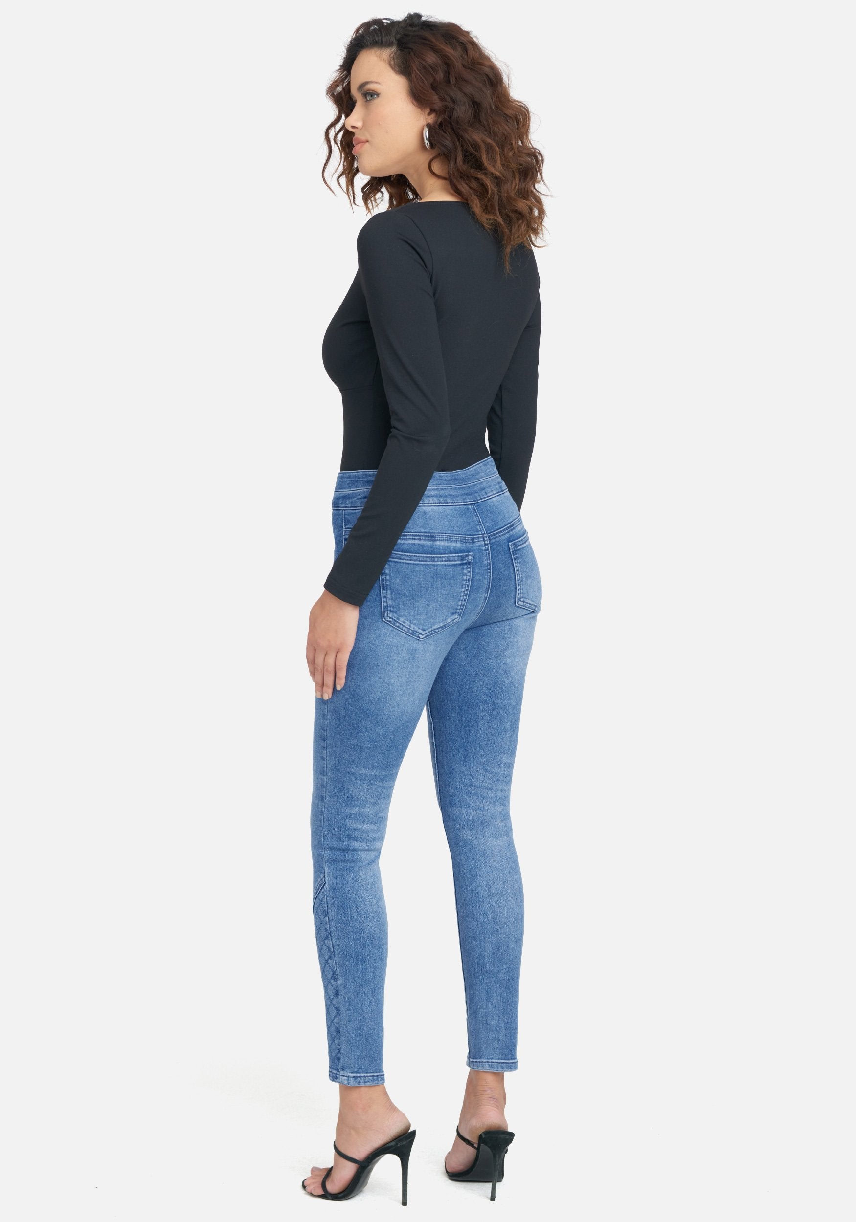 Quilted Stitch Skinny Jeans