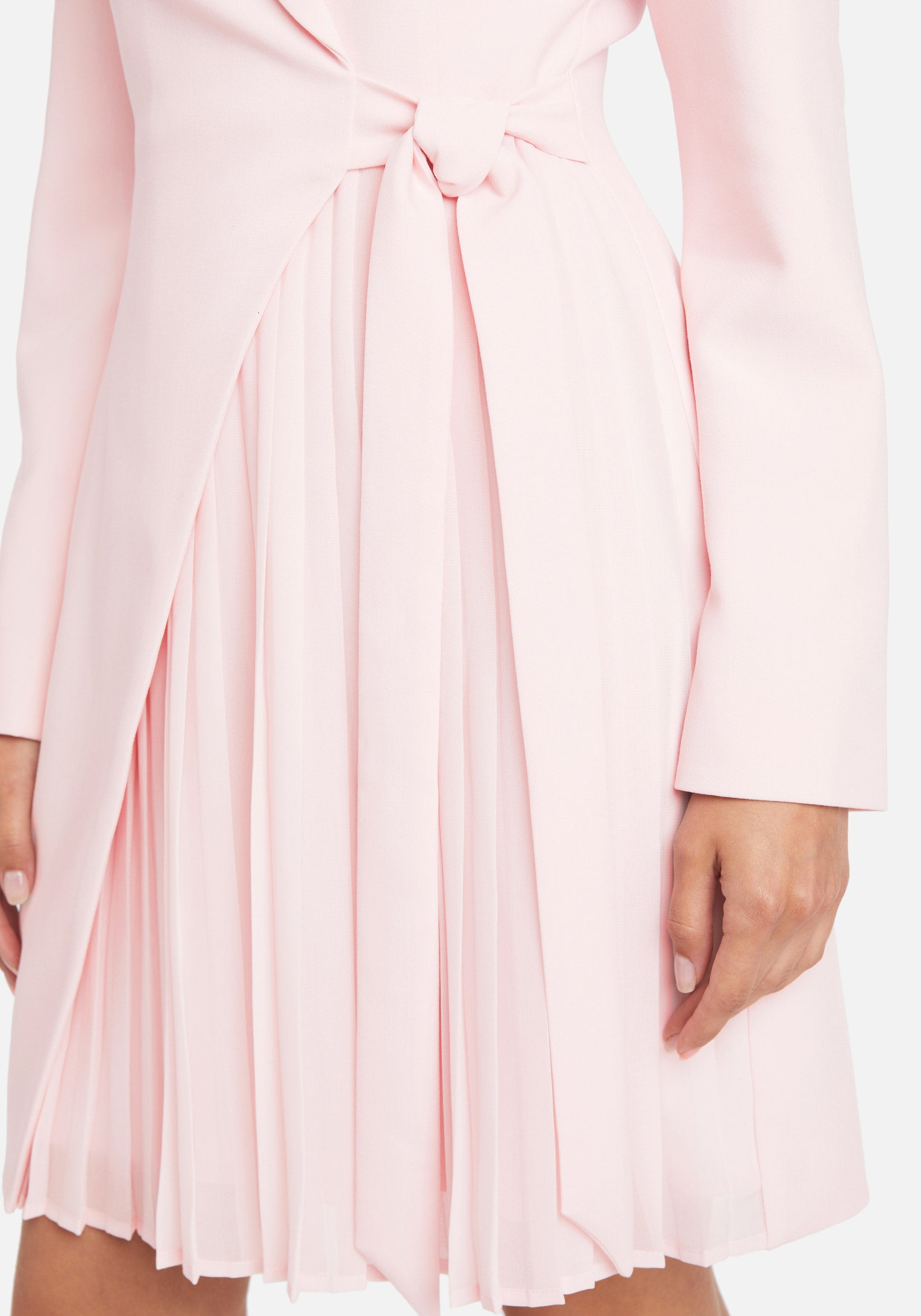 Tie Front Pleated Blazer Dress