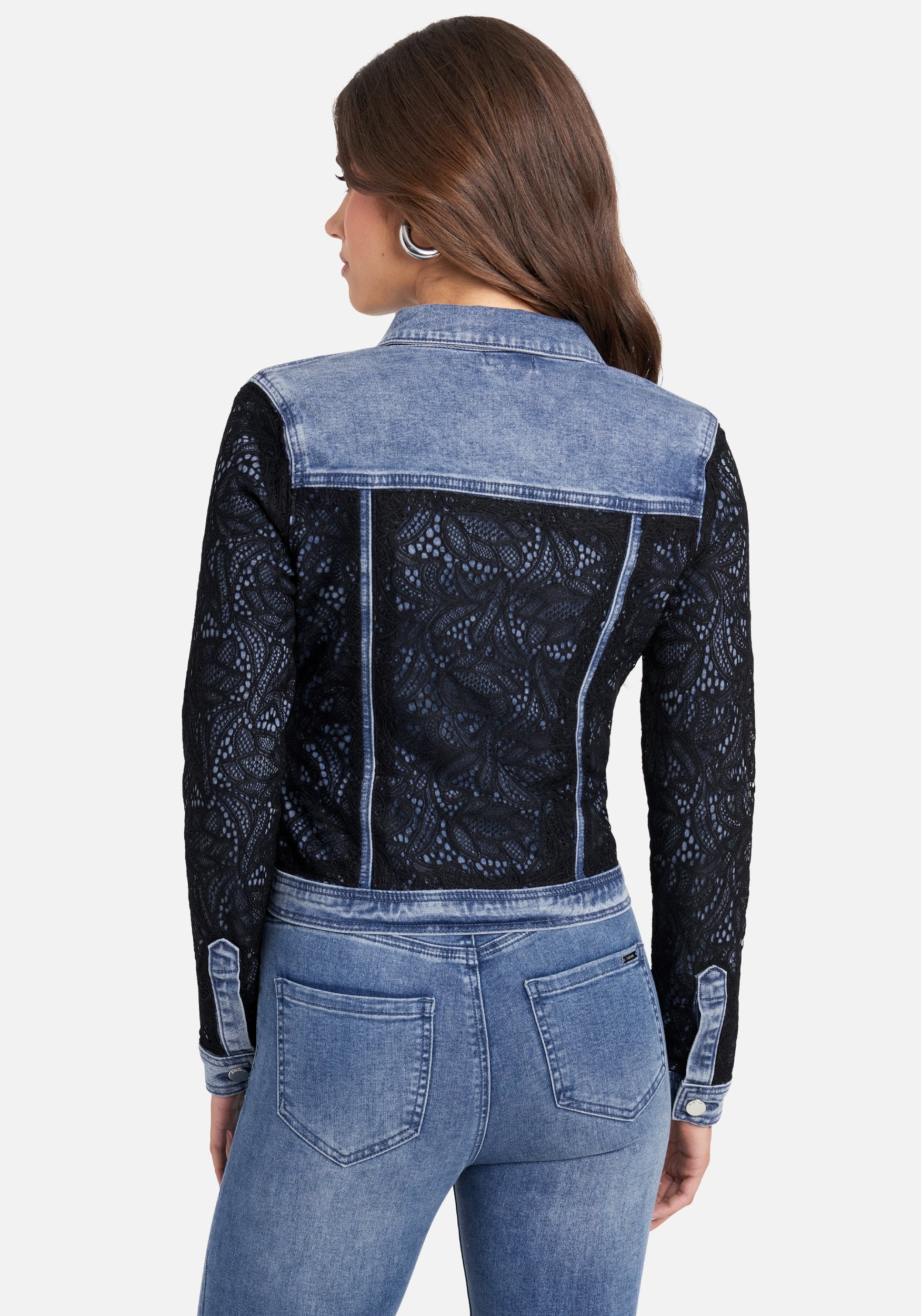 Lace Detail Denim Jacket