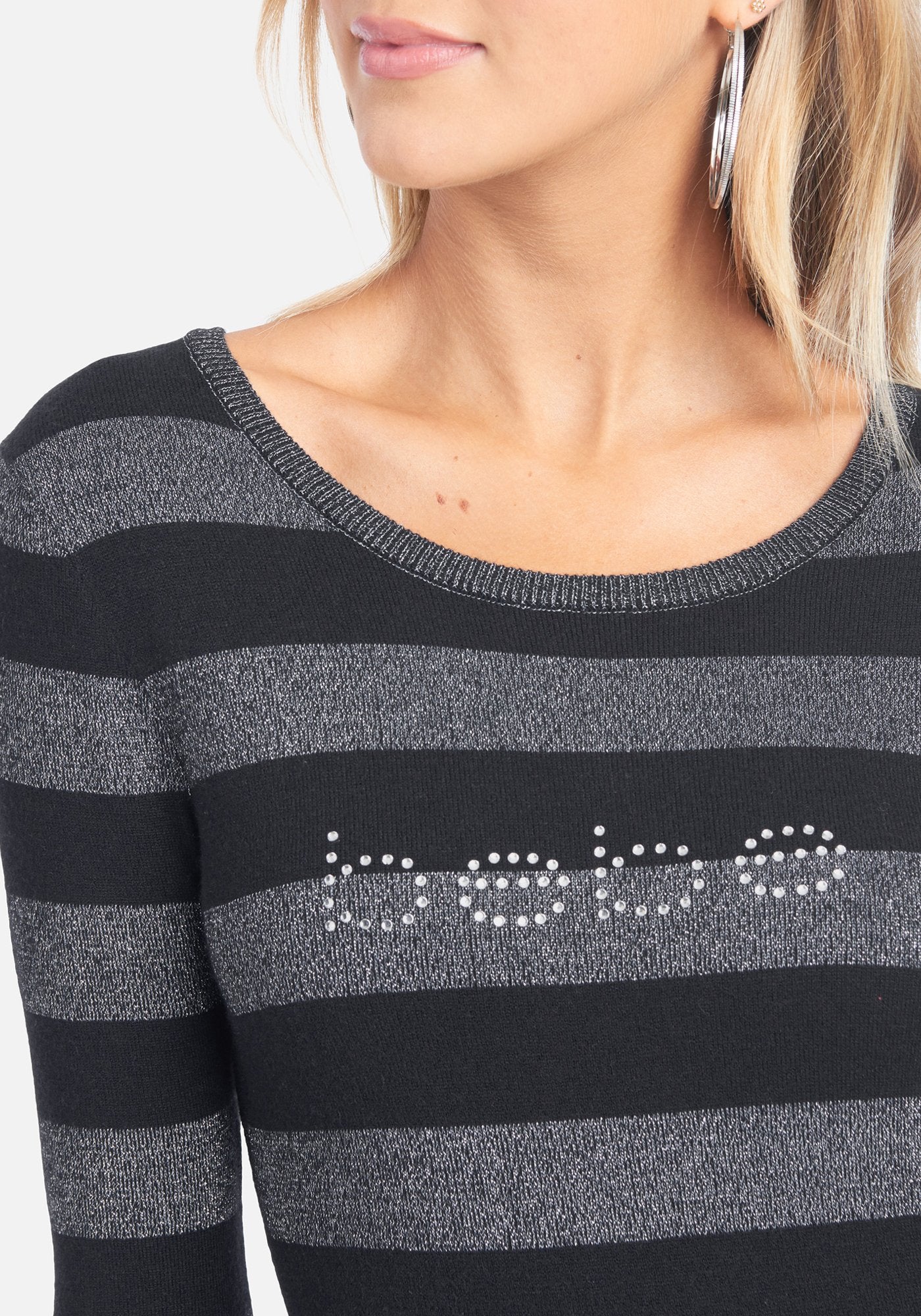Bebe Logo Striped Sweater