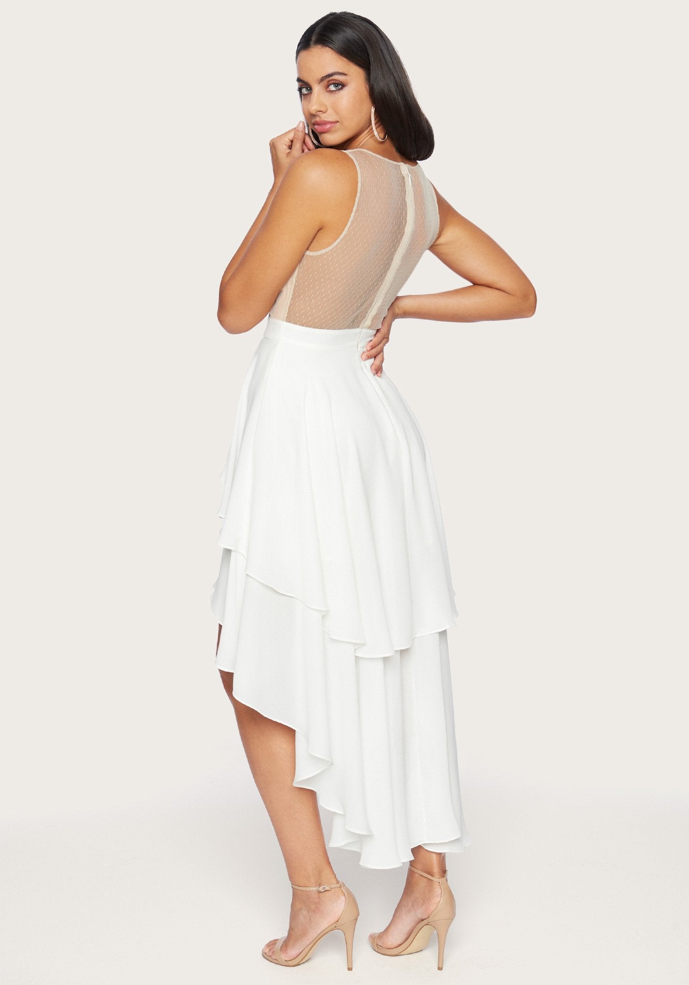 Embroidered Hi Lo Dress