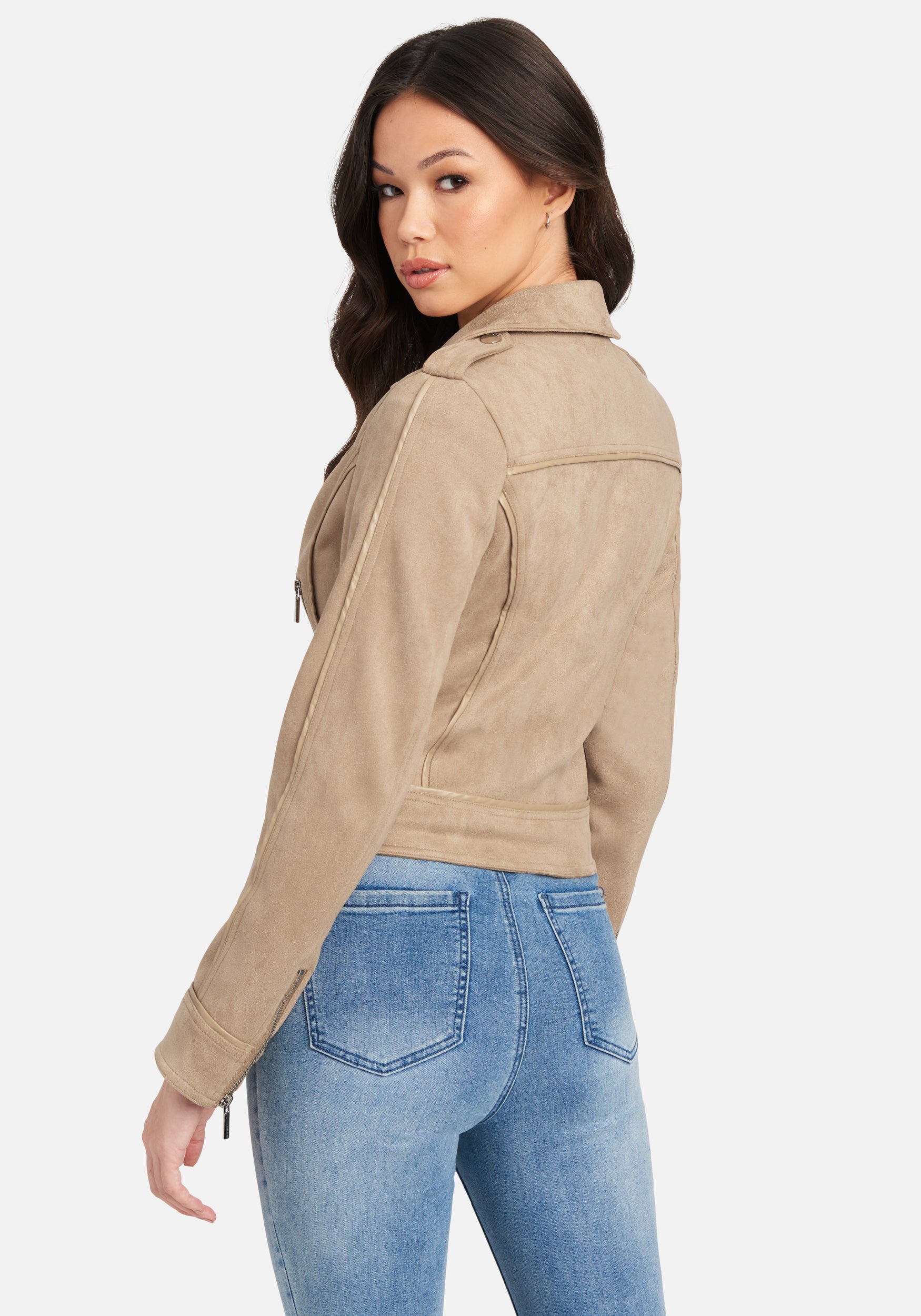 Vegan Suede Moto Jacket