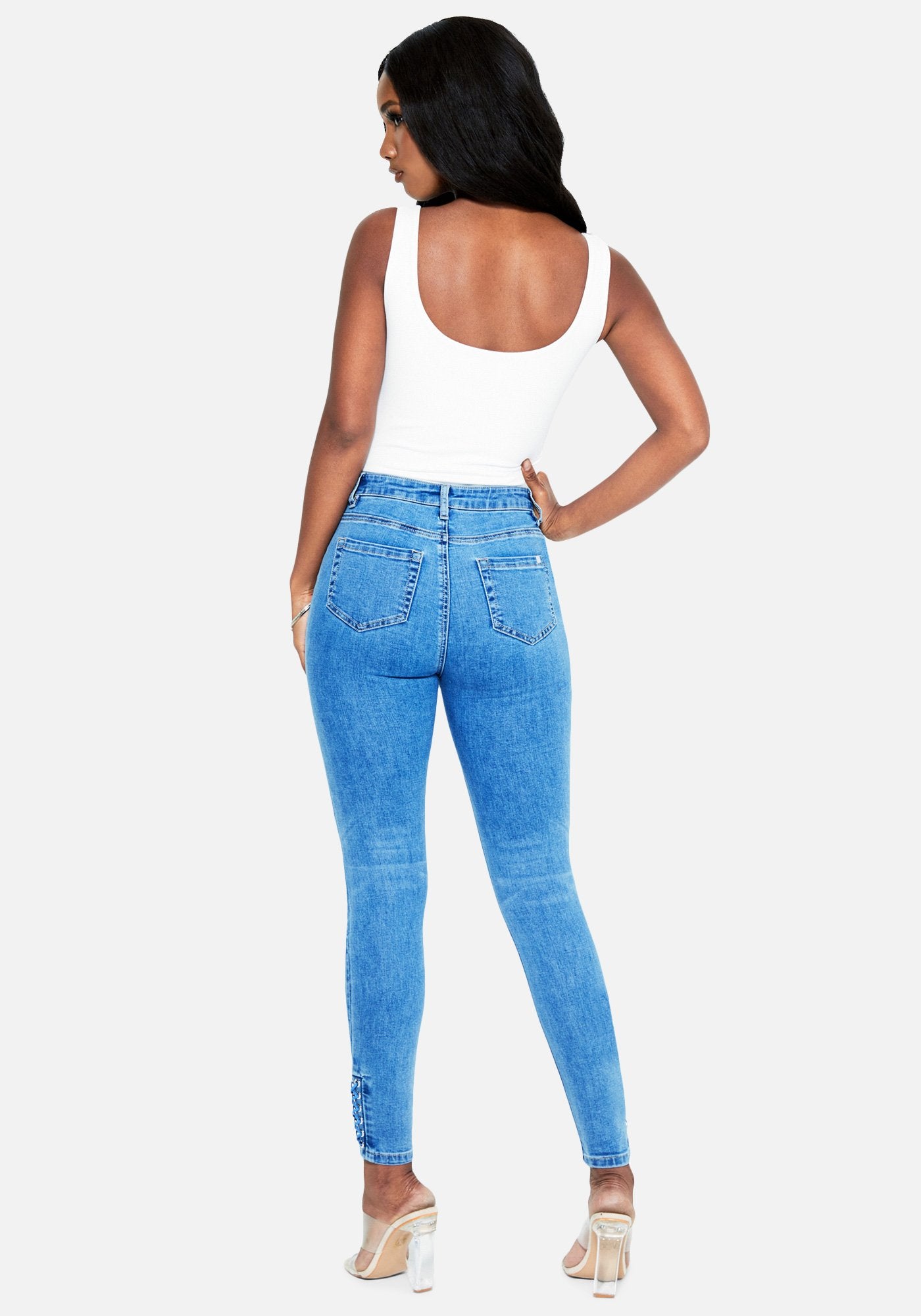 Lace Detail Skinny Jeans