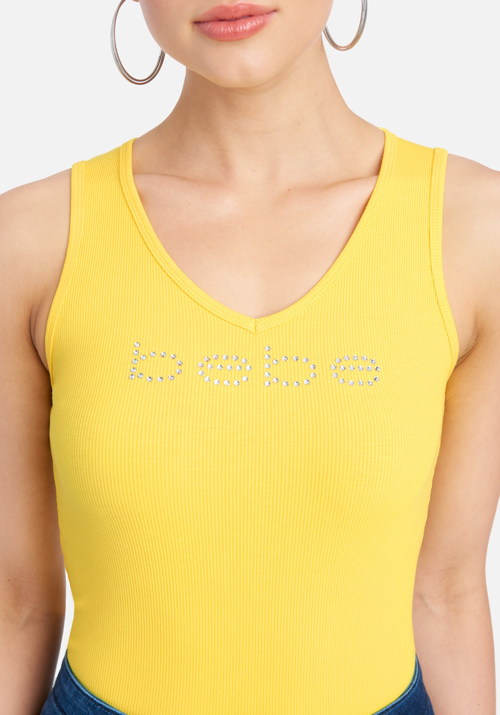 Crystal Logo V-Neck Tank Top