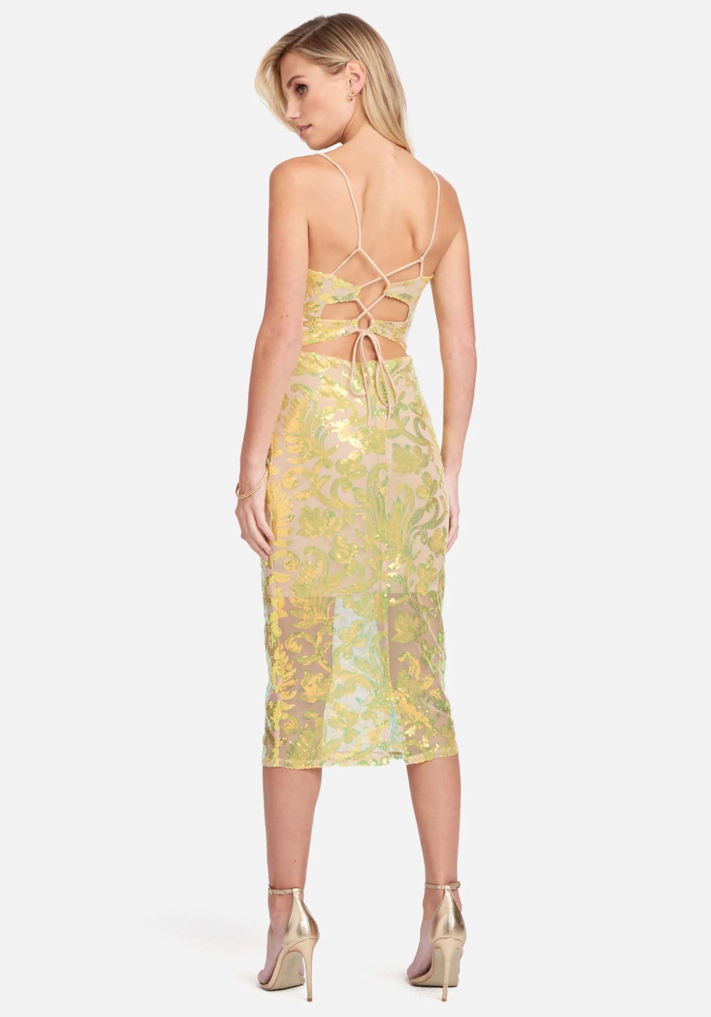 Sparkle Mesh Midi Dress