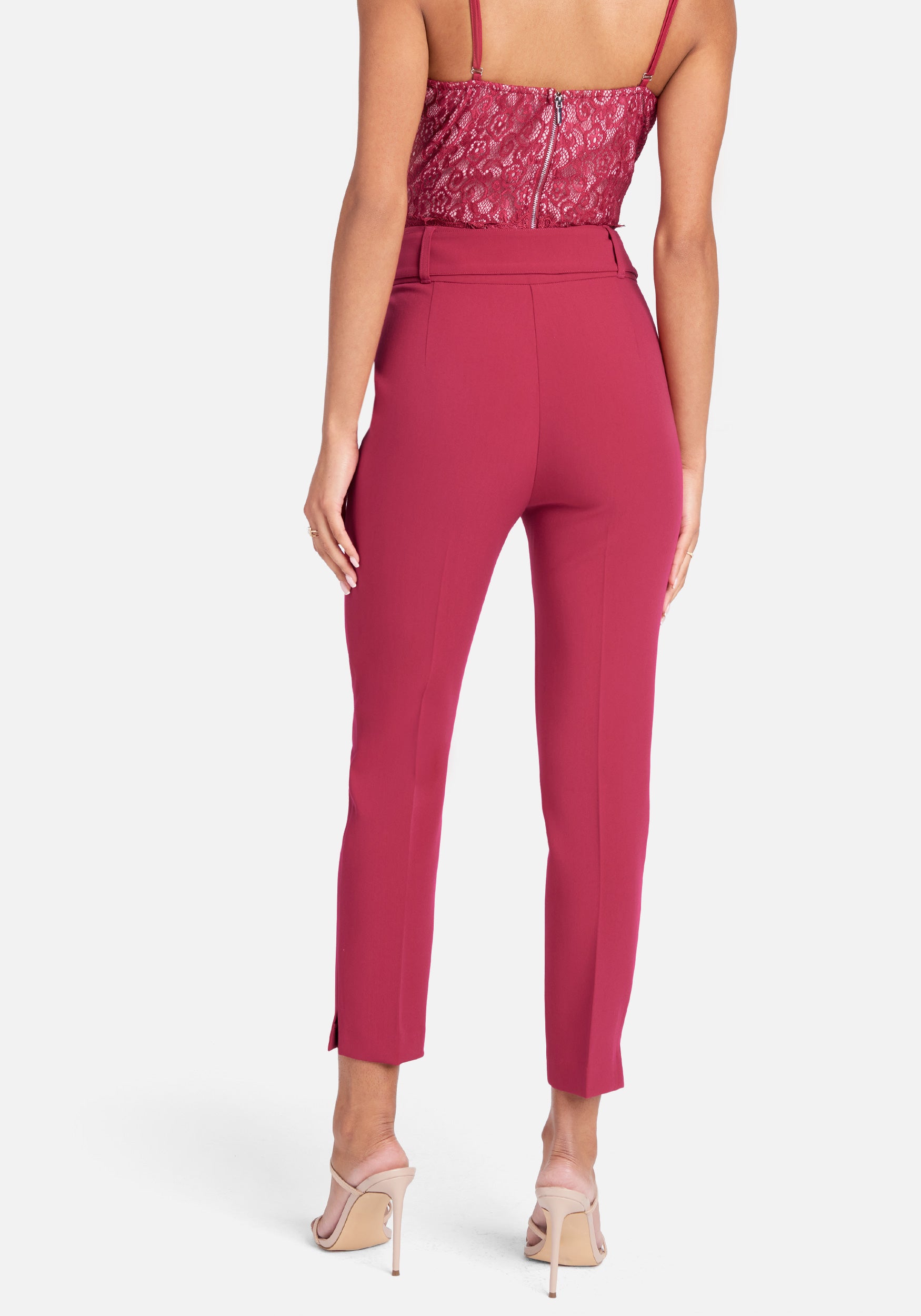 High Waist Woven Cigarette Pant