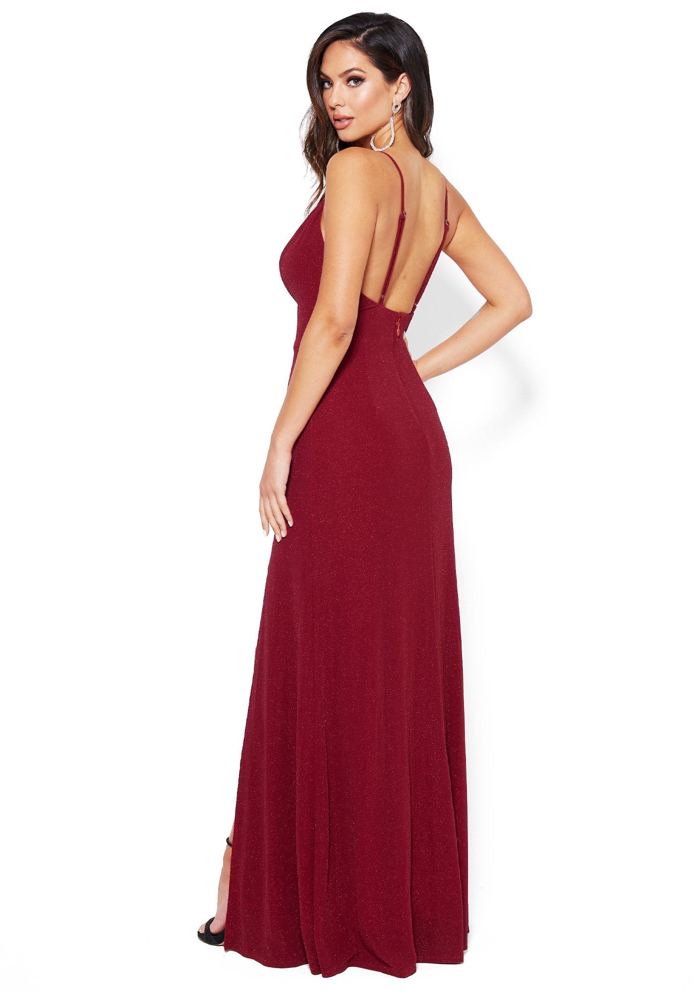 Metallic Double Slit Gown