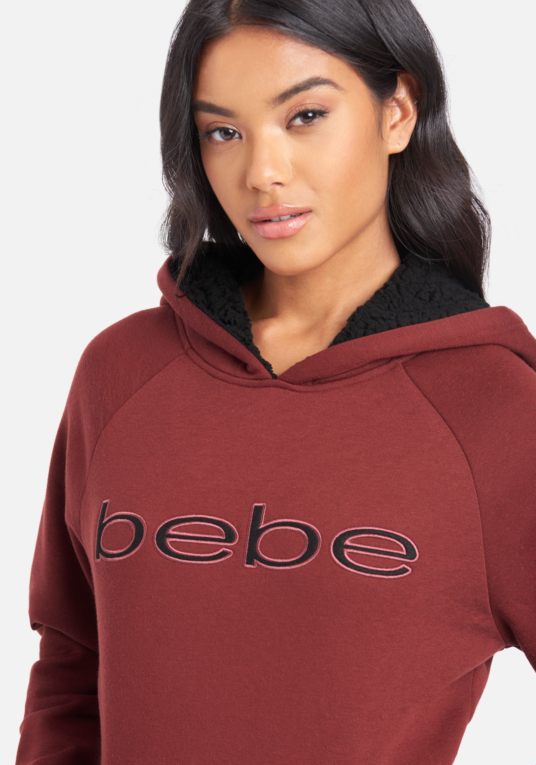 Bebe Sport Sherpa Lined Hoodie