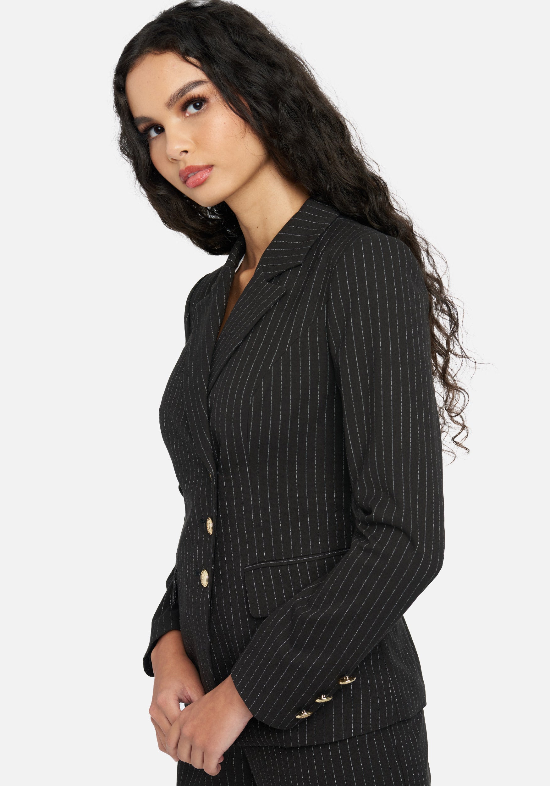 Asymmetric Front Button Tailored Jacket