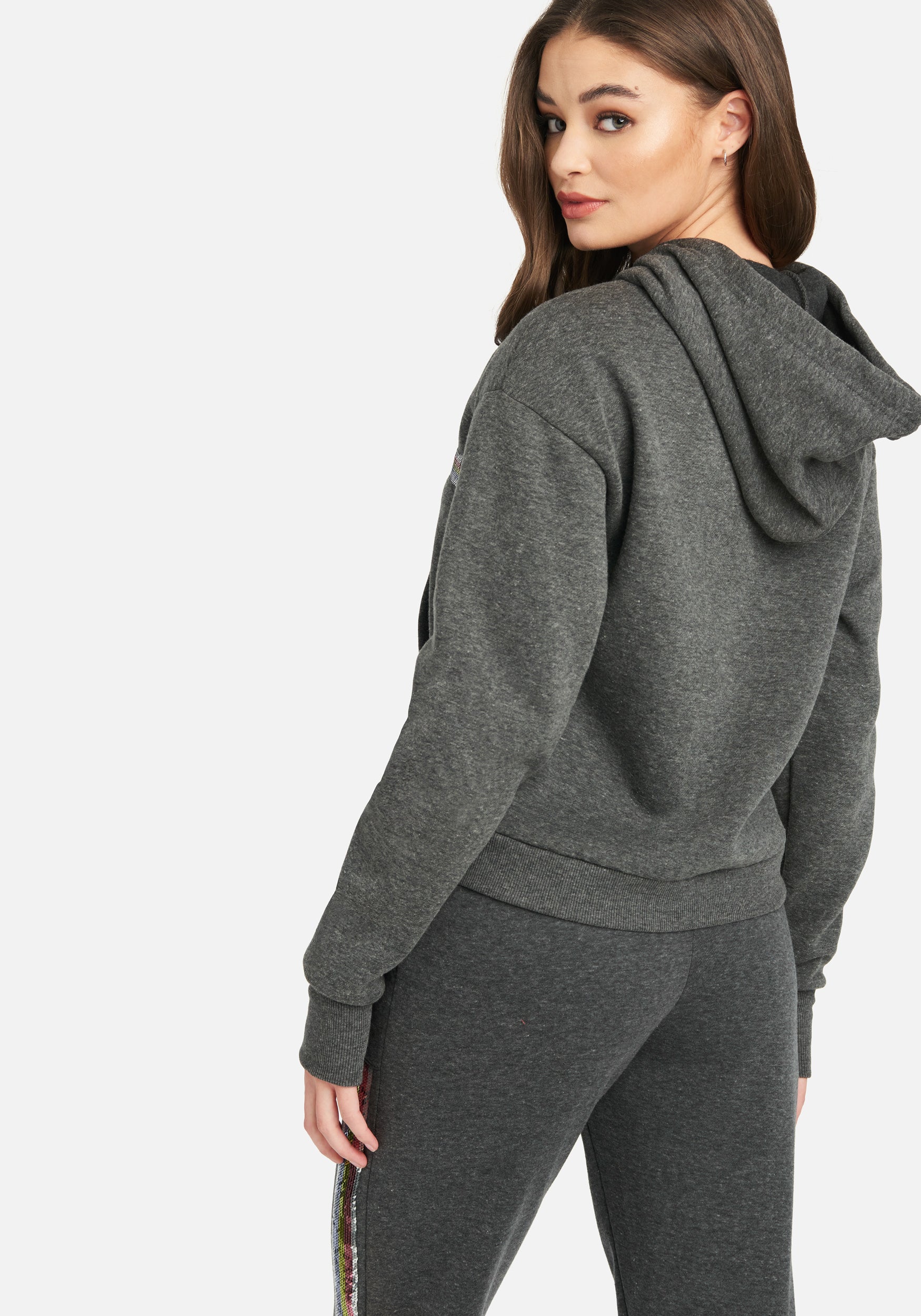 Bebe Sport Sequin Stripe Pullover