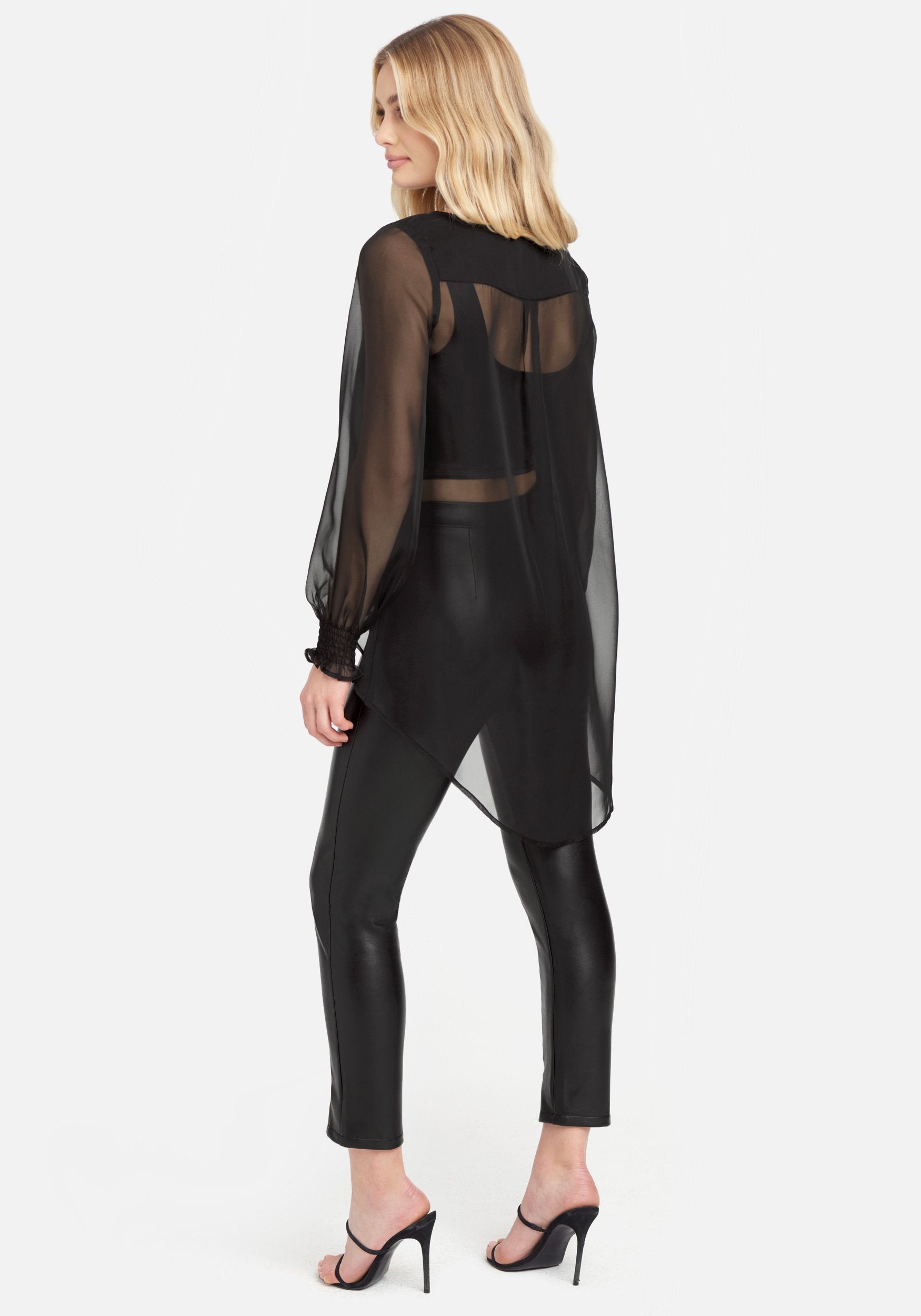 Vegan Leather Zipper Front Pants
