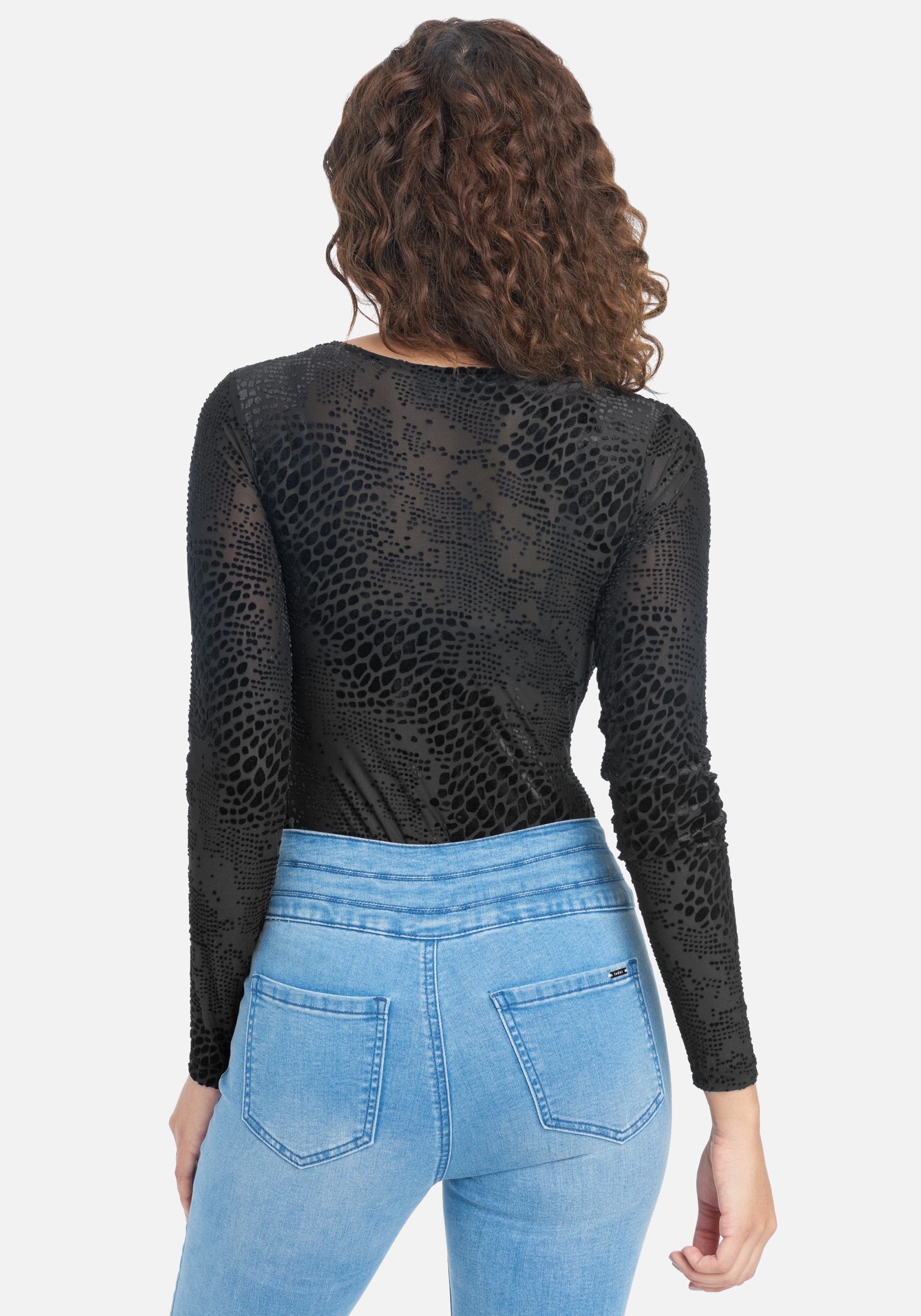 Snakeskin Plunge Bodysuit