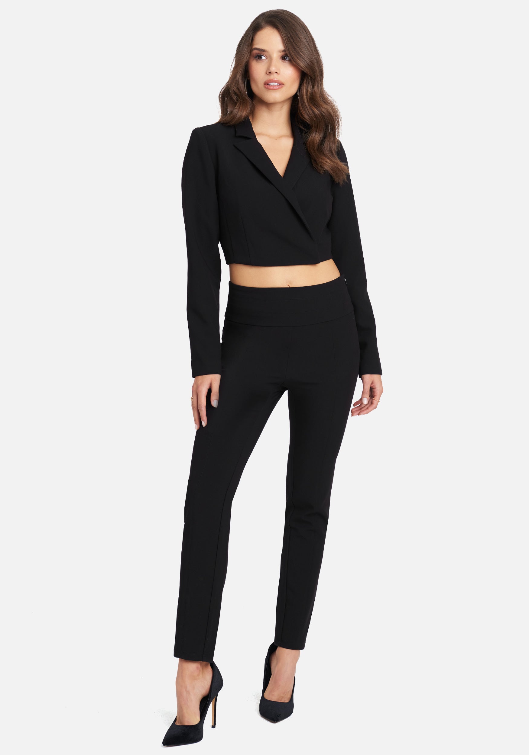 Tuxedo Style Tailored Slim Pant With Multi Stitch Detail Waistband