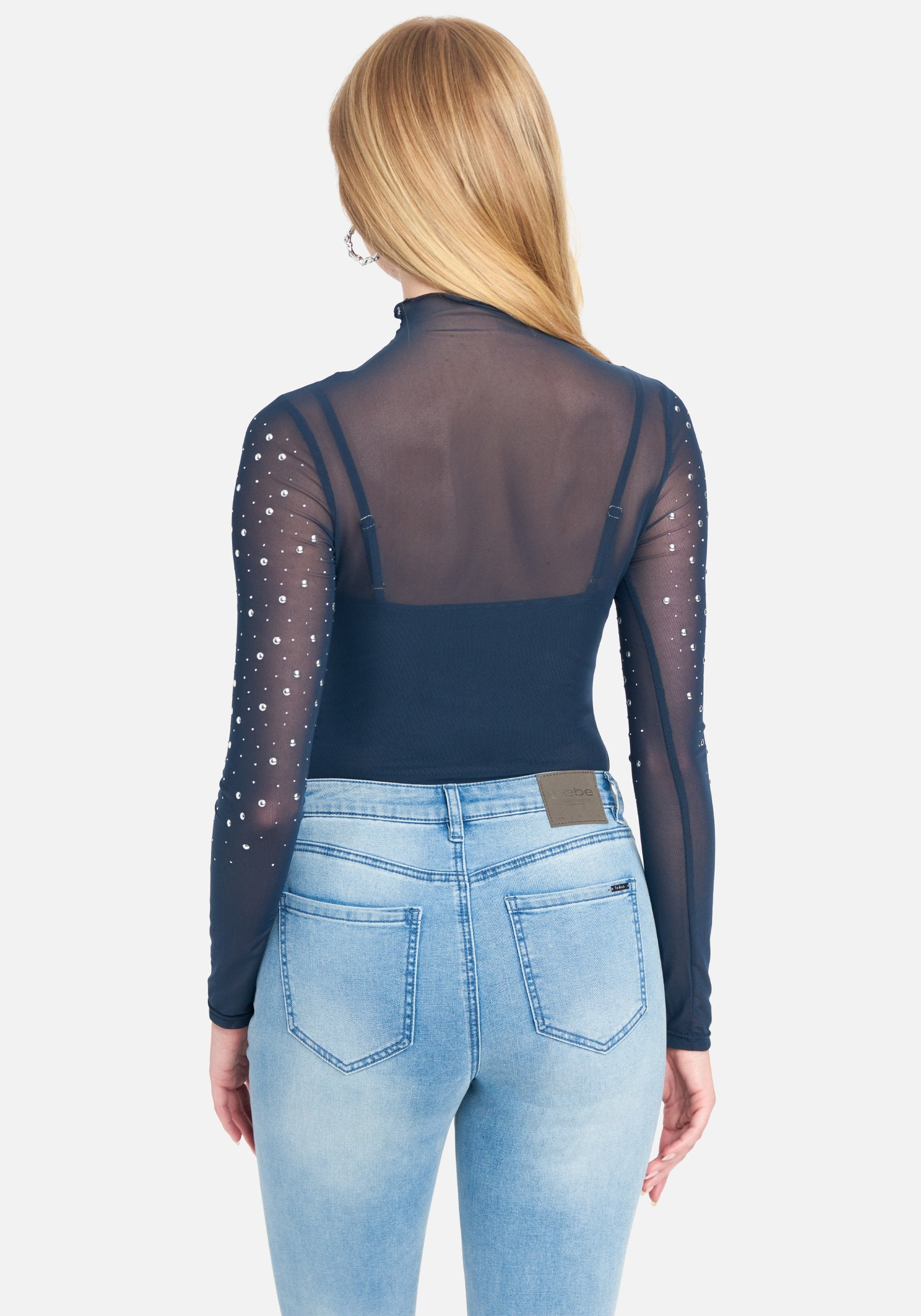 Embellished Mesh Top & Matching Cami