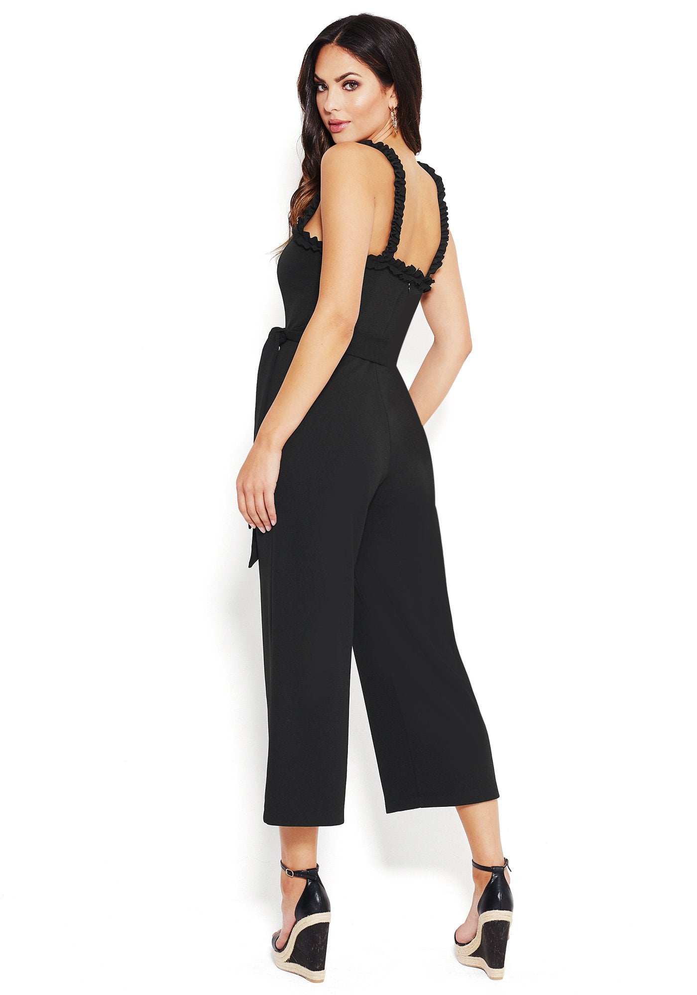 Waist Tie Culotte Jumpsuit