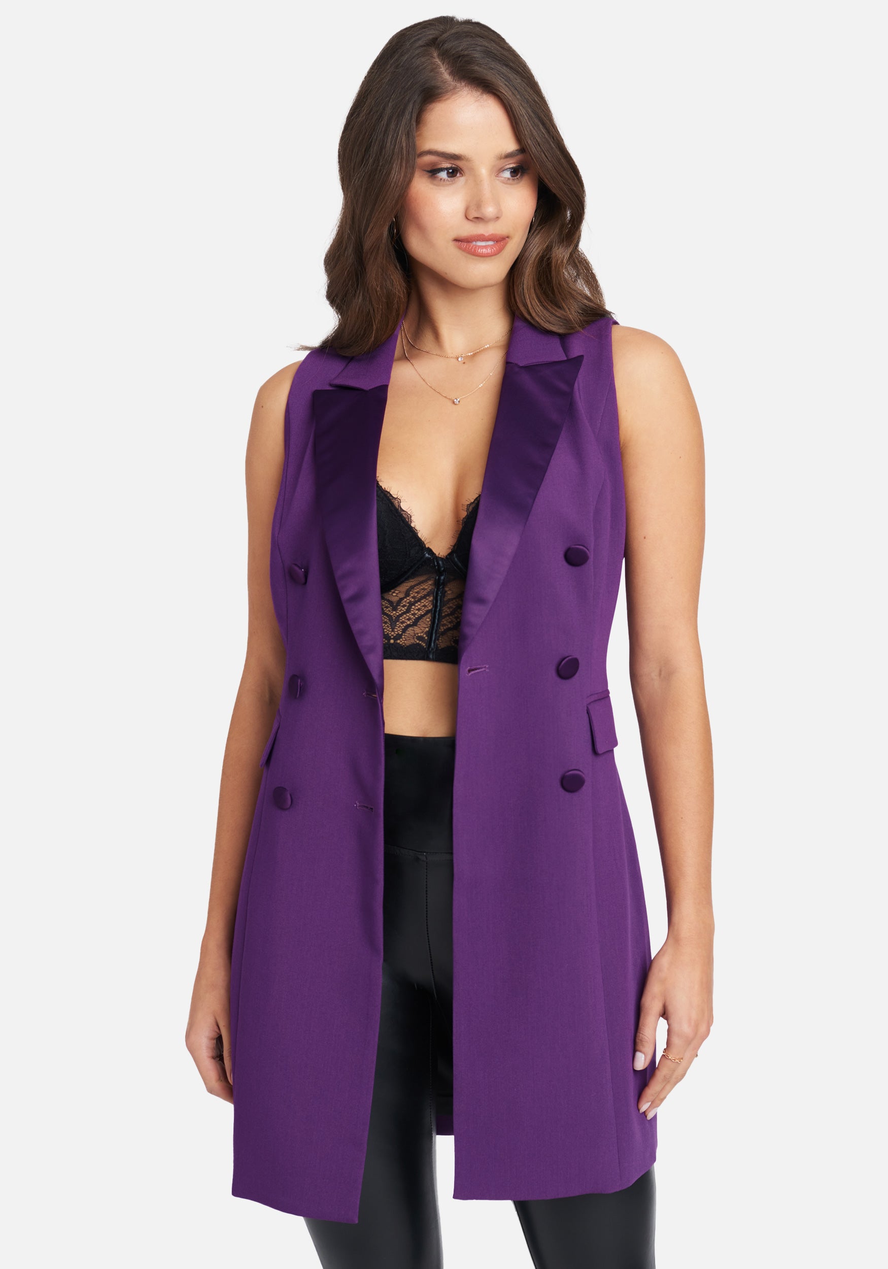 Tuxedo Style Stretch Twill Double Breast Vest