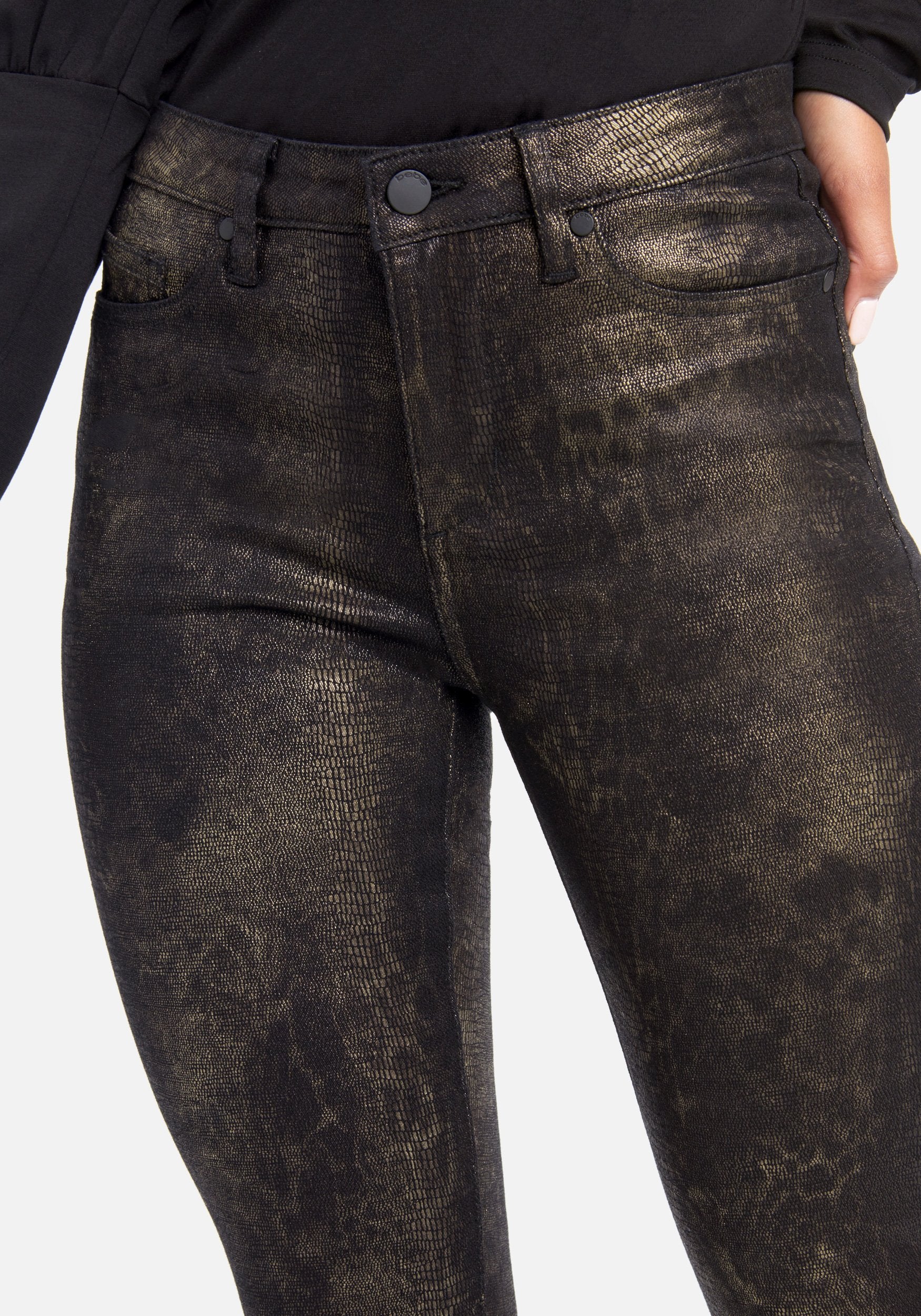 Snakeskin Printed Skinny Jeans