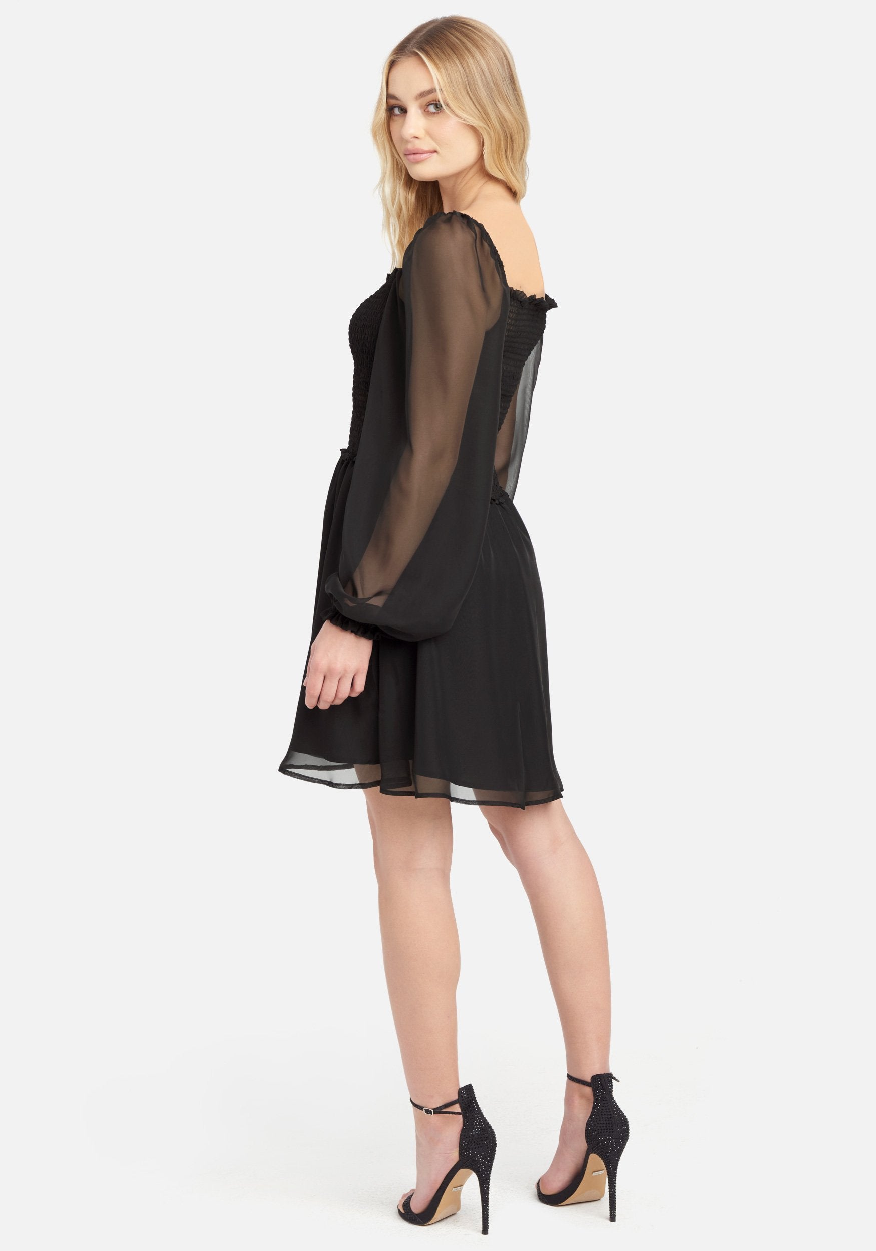 Chiffon Smocked Flowy Dress