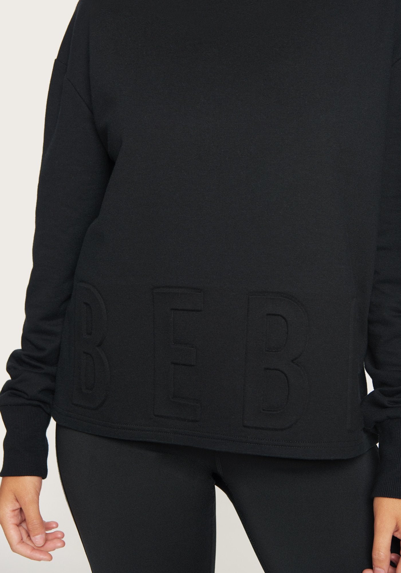 Logo Black Crewneck Top