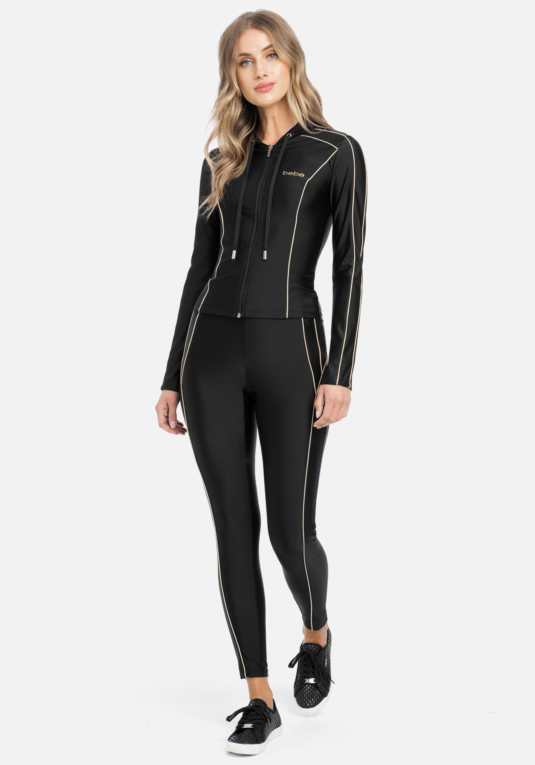 Bebe Logo Stitch Contrast Leggings