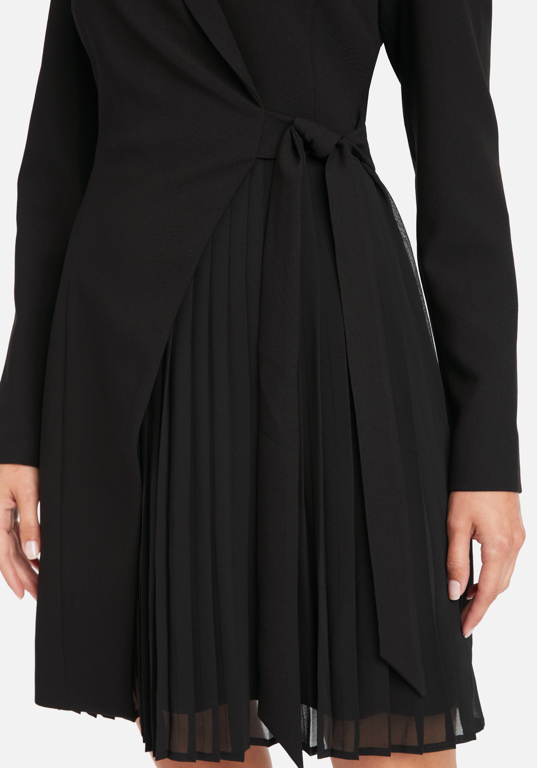 Tie Front Pleated Blazer Dress