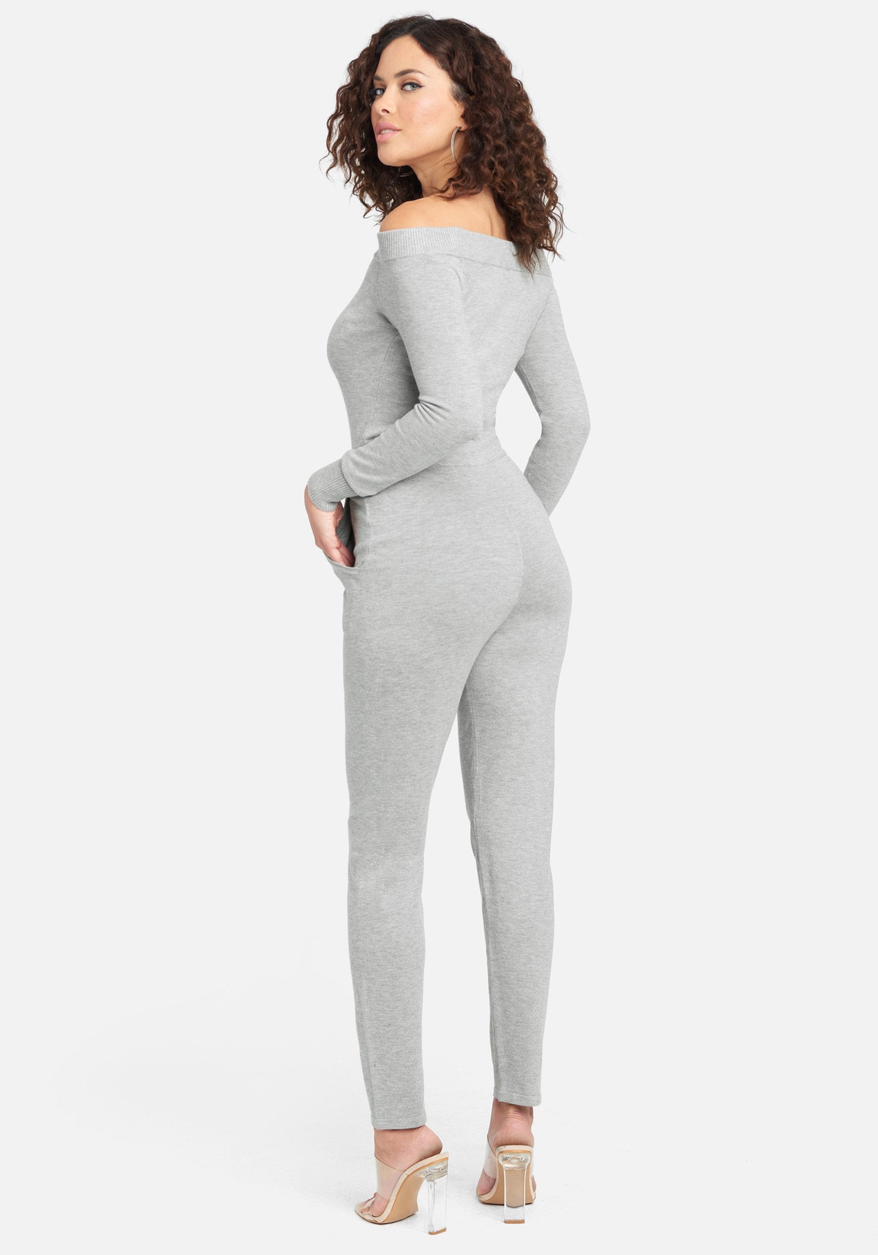 Knit Off Shoulder Jumpsuit