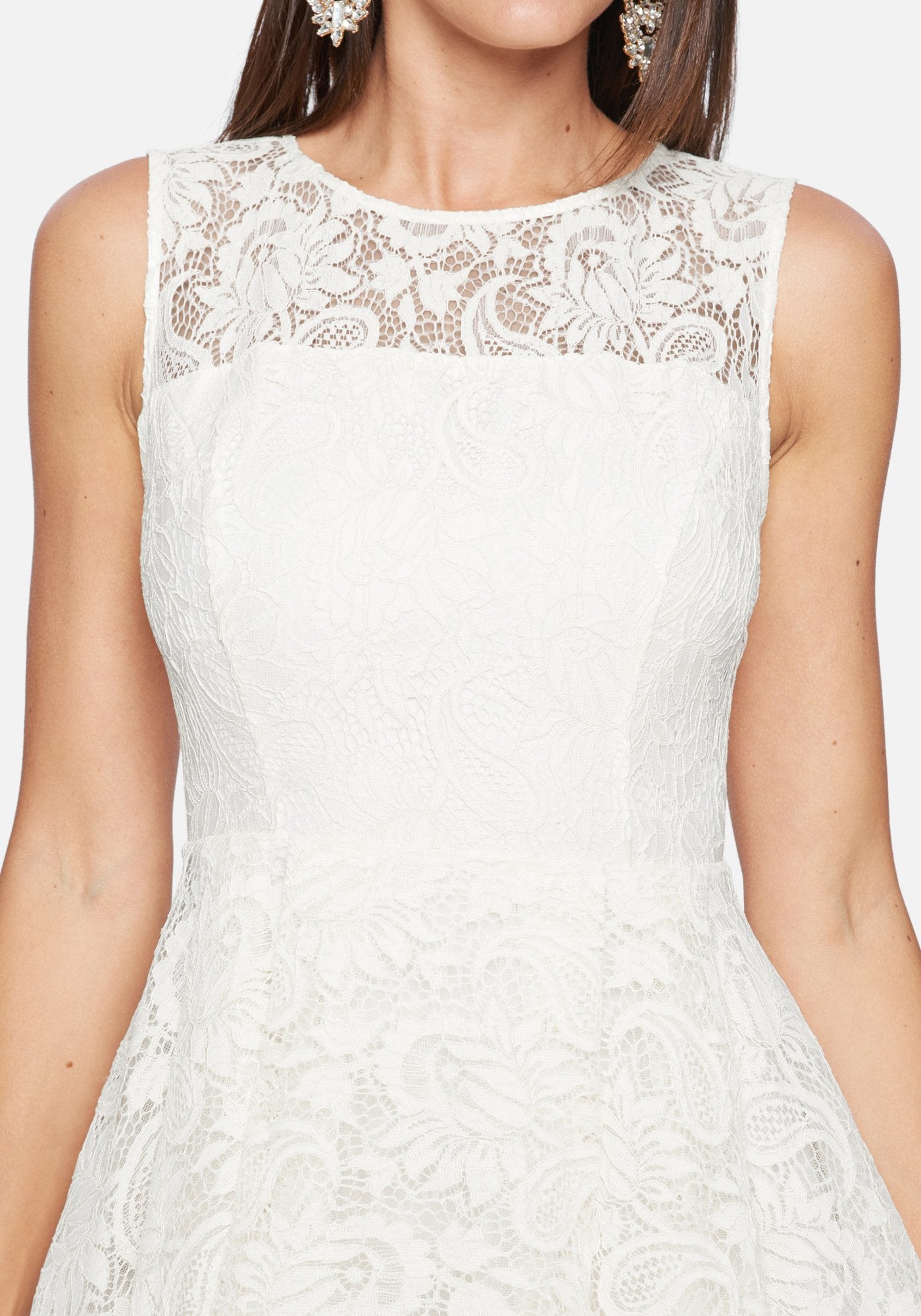 Embroidered Fit And Flare Dress